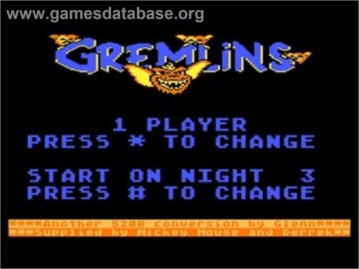 Gremlins - Atari 8-bit - Artwork - Title Screen