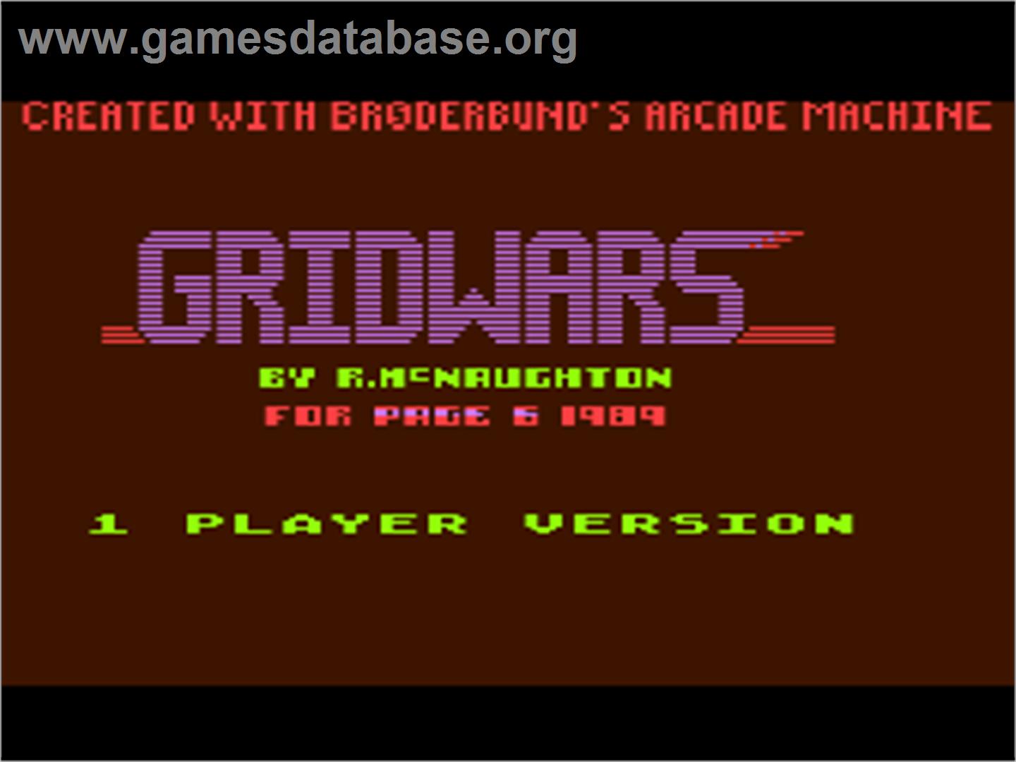 Gridwars - Atari 8-bit - Artwork - Title Screen