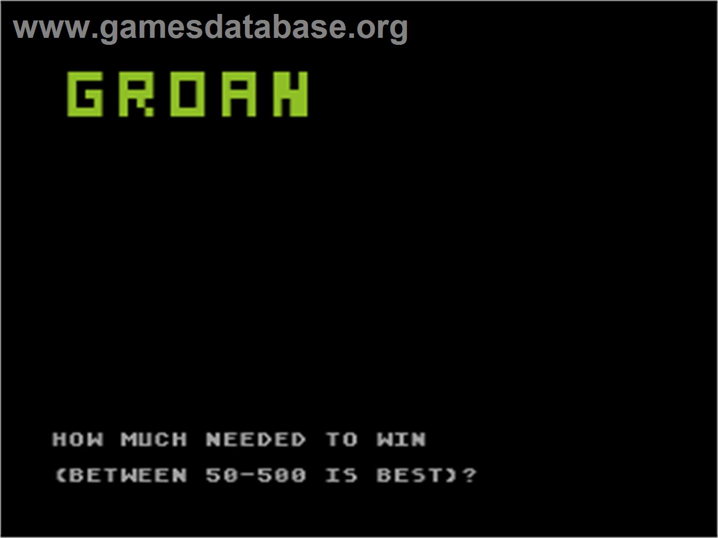 Groan - Atari 8-bit - Artwork - Title Screen