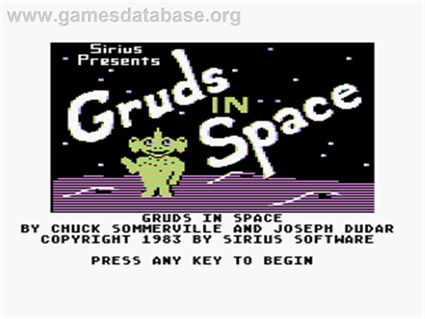 Gruds In Space - Atari 8-bit - Artwork - Title Screen