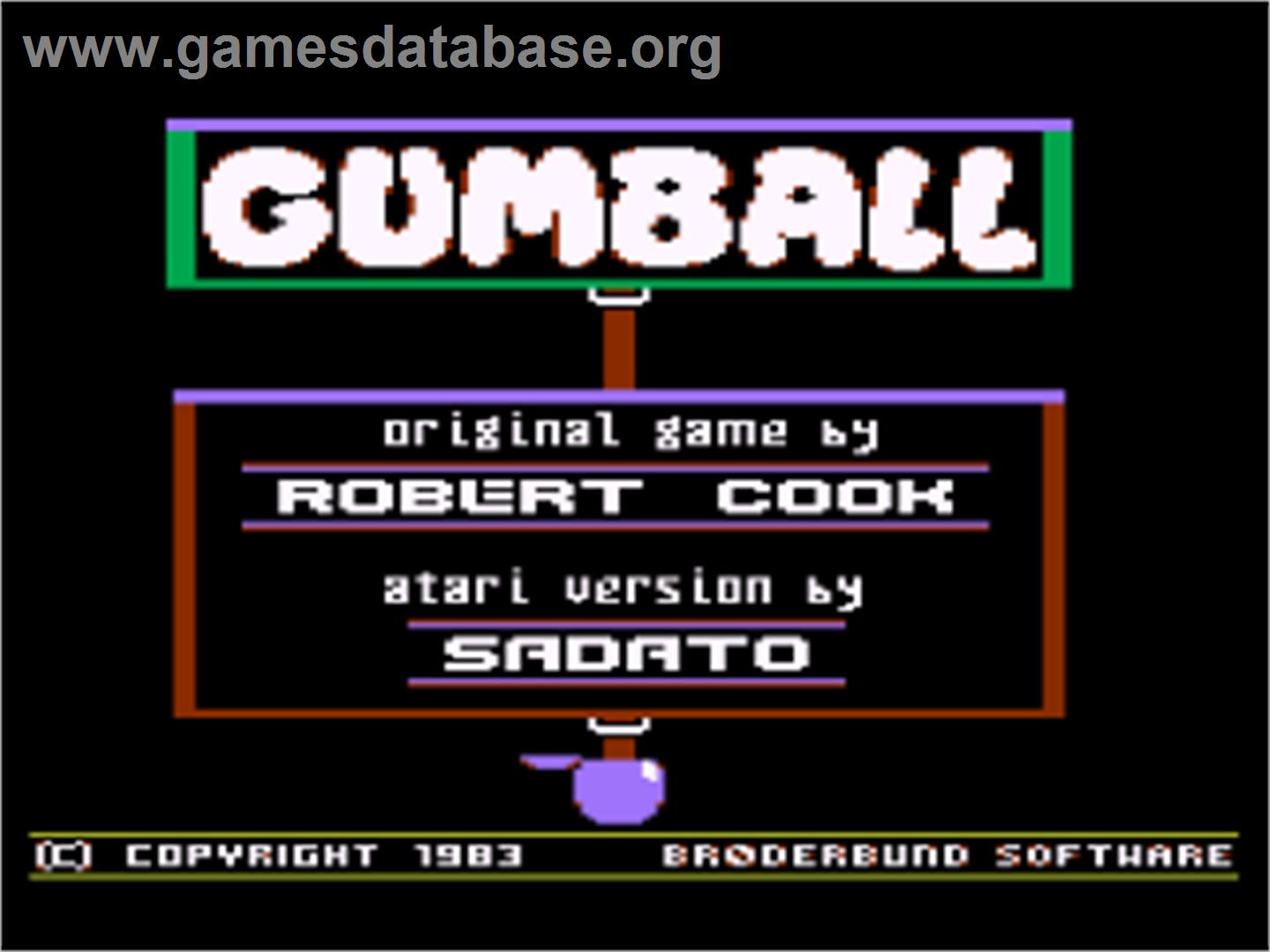 Gumball - Atari 8-bit - Artwork - Title Screen