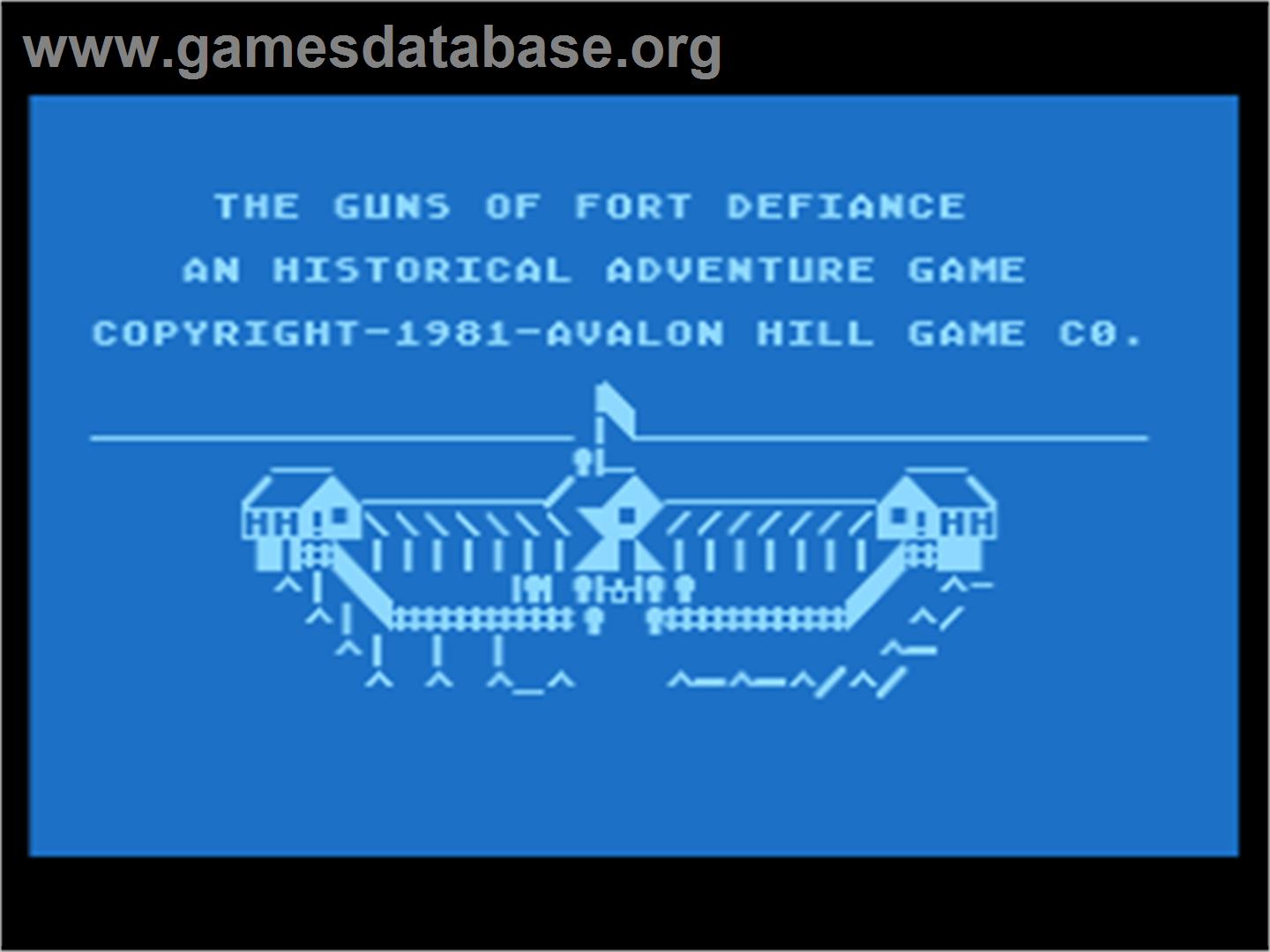 Guns of Fort Defiance - Atari 8-bit - Artwork - Title Screen