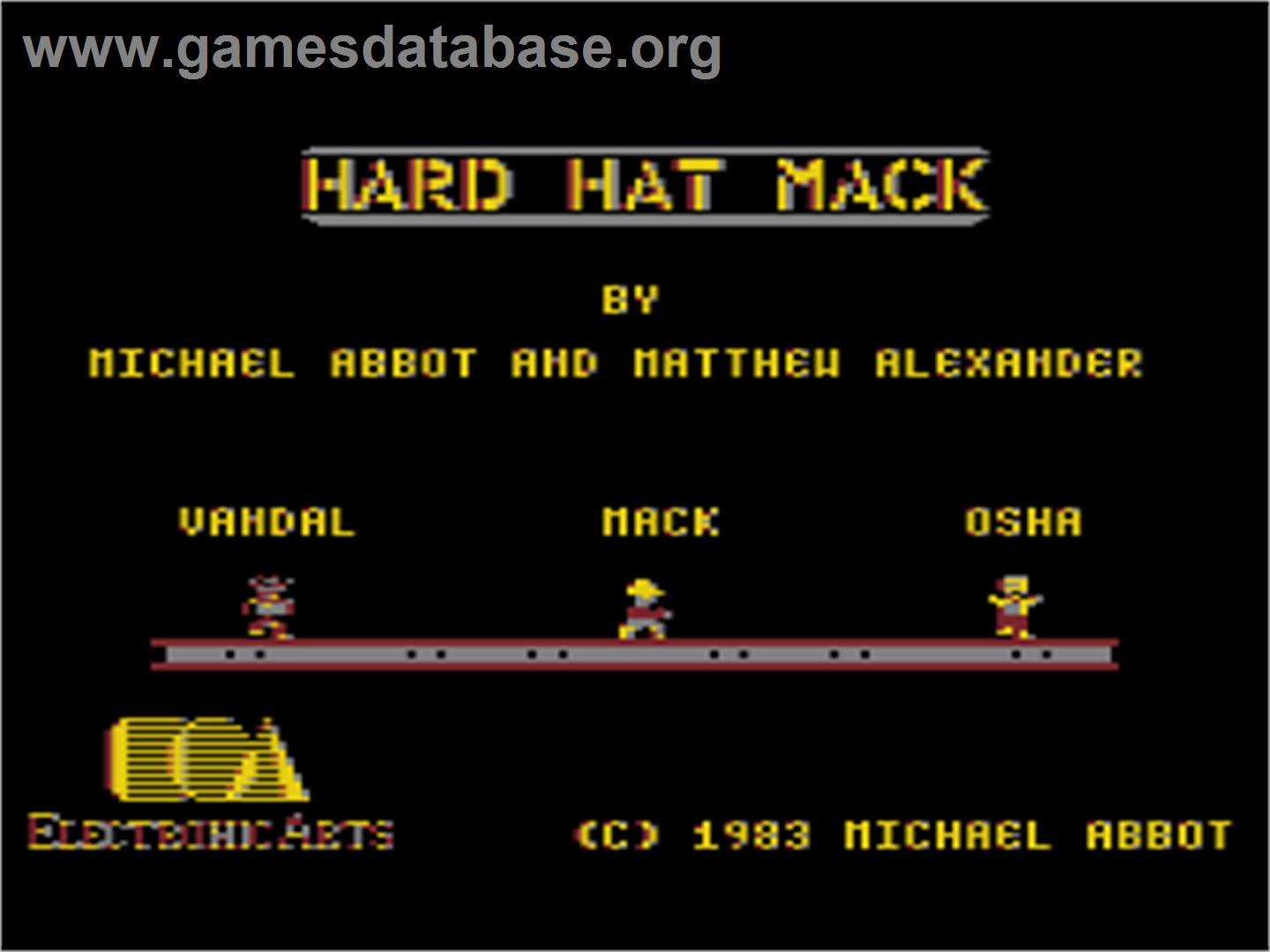 Hard Hat Mack - Atari 8-bit - Artwork - Title Screen