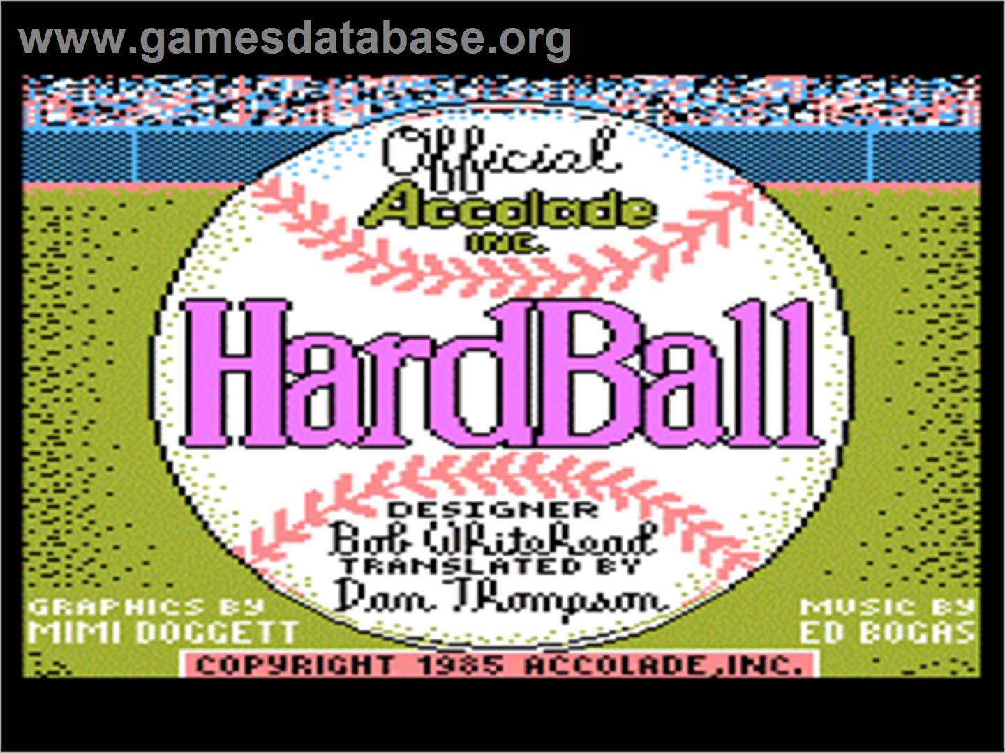 Hardball! - Atari 8-bit - Artwork - Title Screen