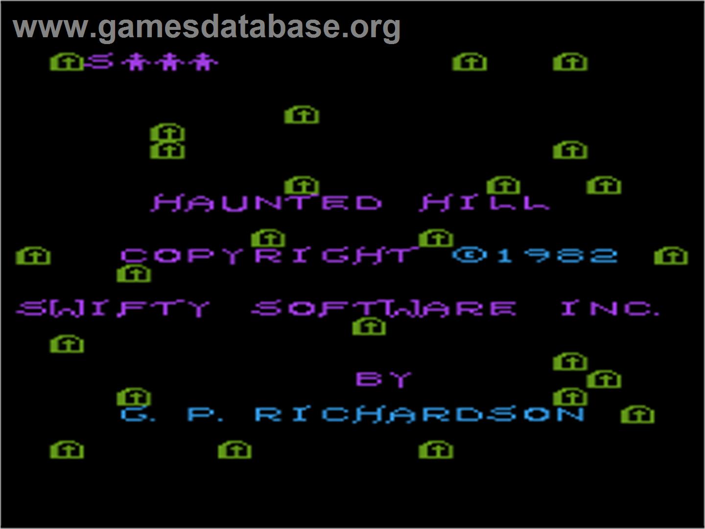 Haunted Hill - Atari 8-bit - Artwork - Title Screen