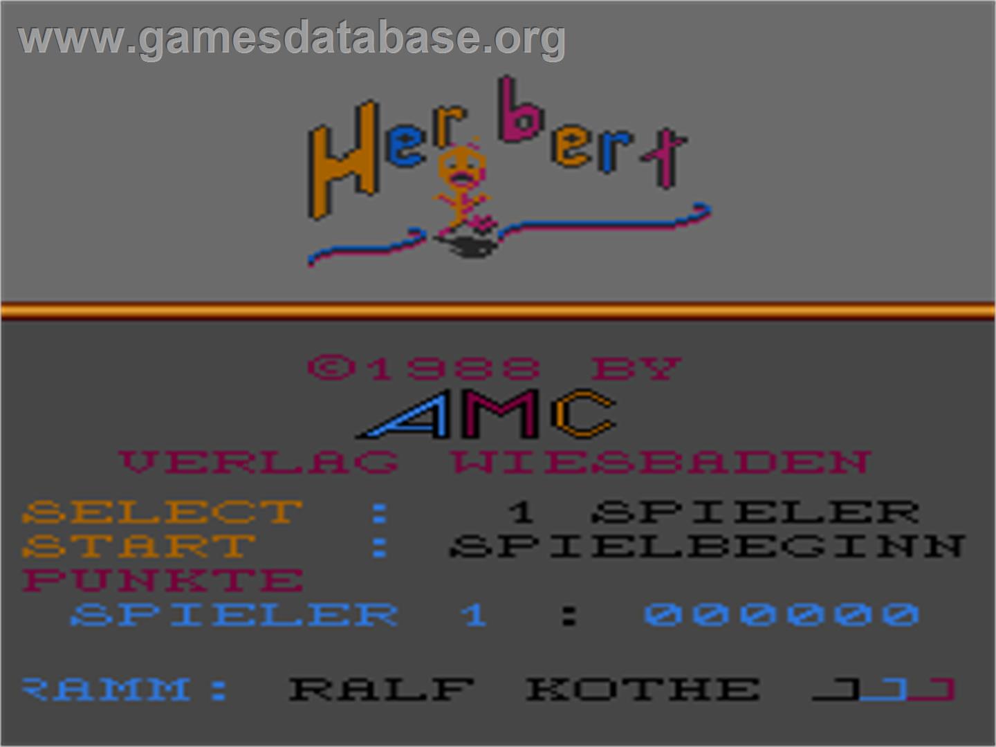 Herbert - Atari 8-bit - Artwork - Title Screen