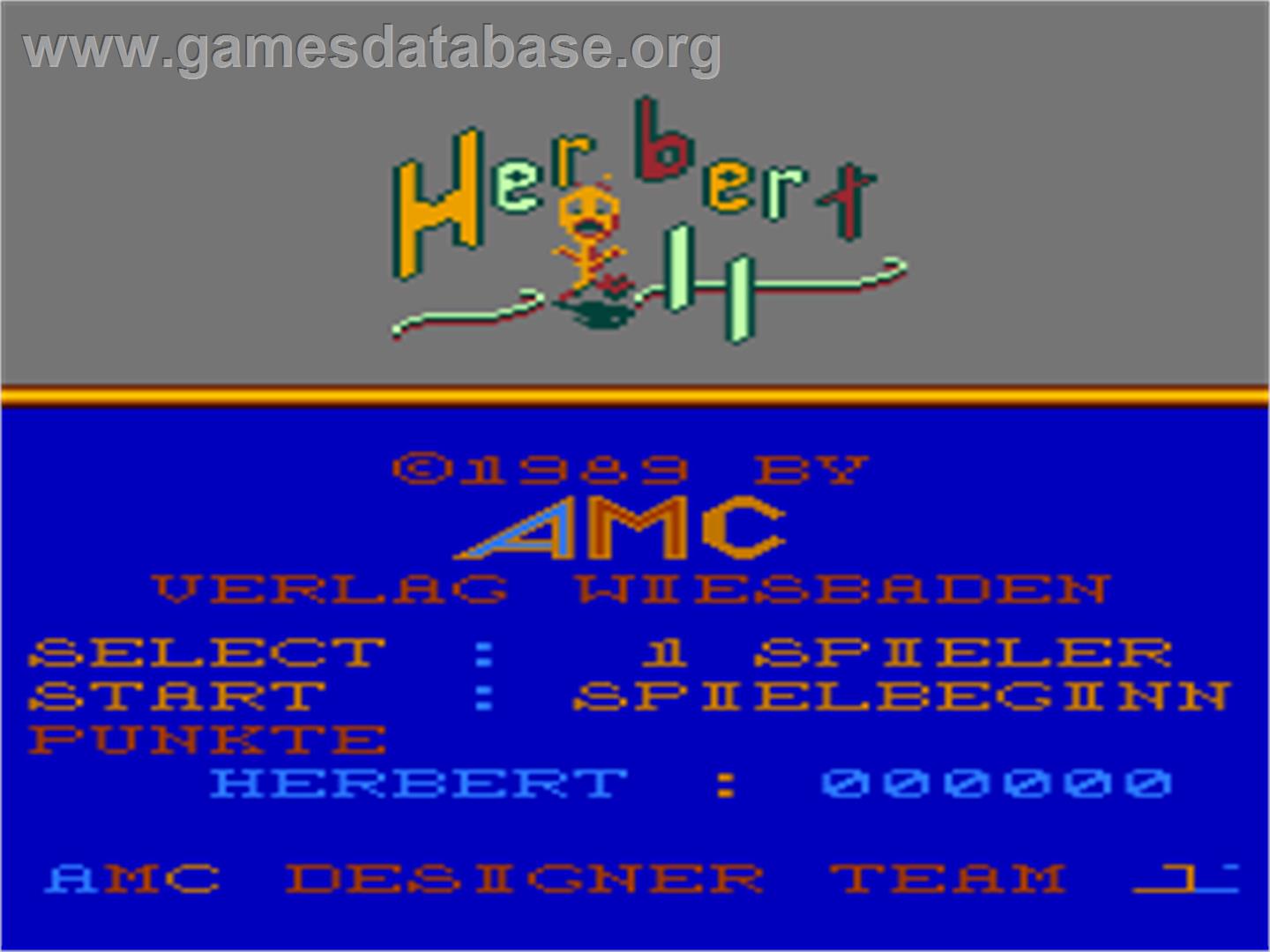 Herbert 2 - Atari 8-bit - Artwork - Title Screen