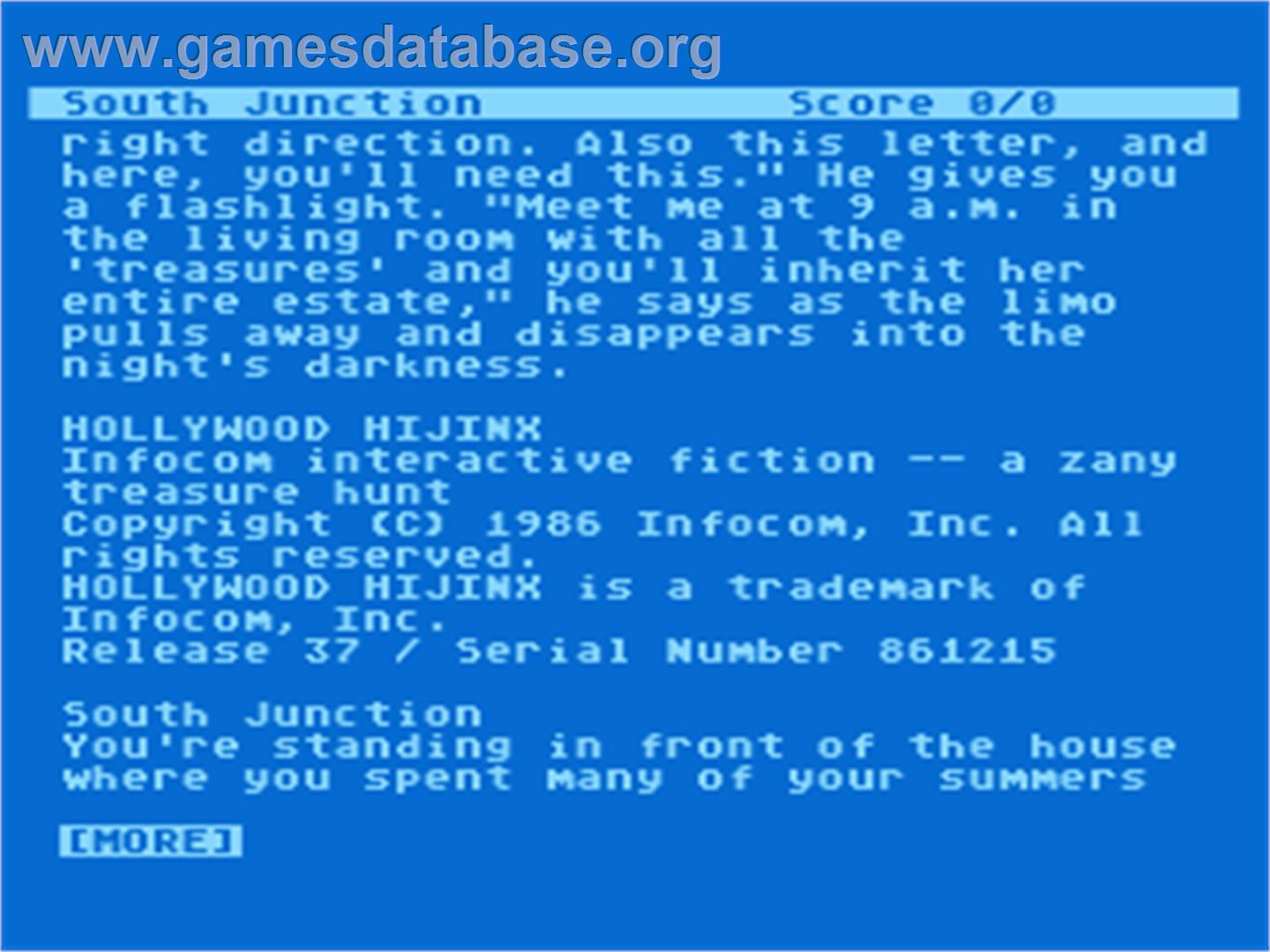 Hollywood Hijinx - Atari 8-bit - Artwork - Title Screen