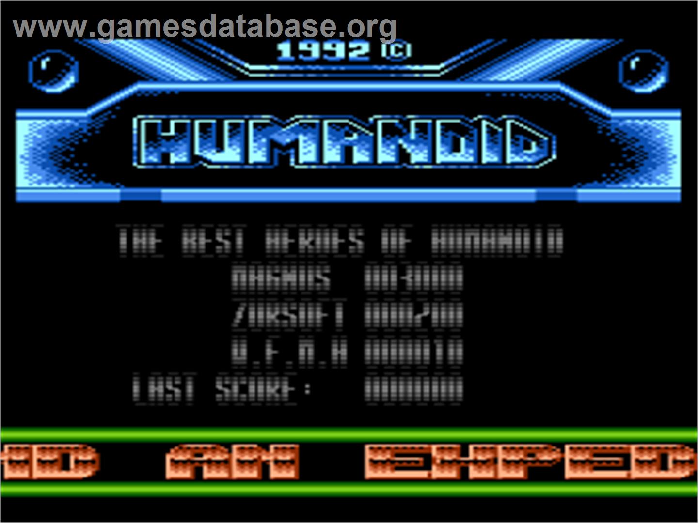 Humanoid - Atari 8-bit - Artwork - Title Screen