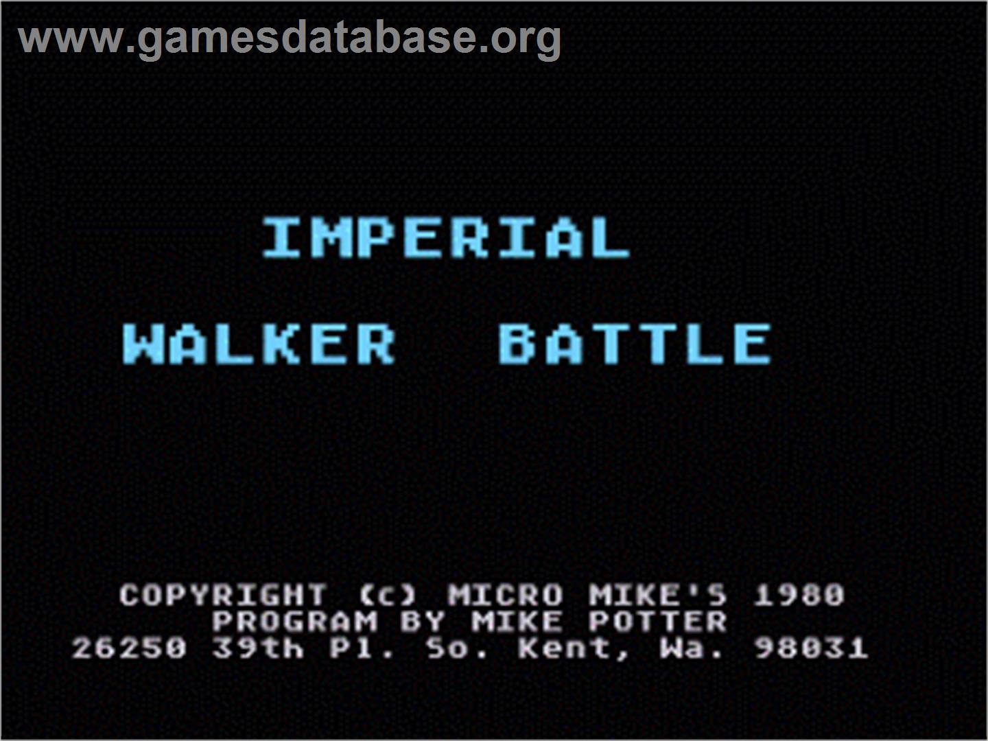 Imperial Walker - Atari 8-bit - Artwork - Title Screen