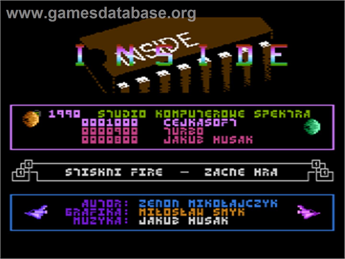 Inside - Atari 8-bit - Artwork - Title Screen