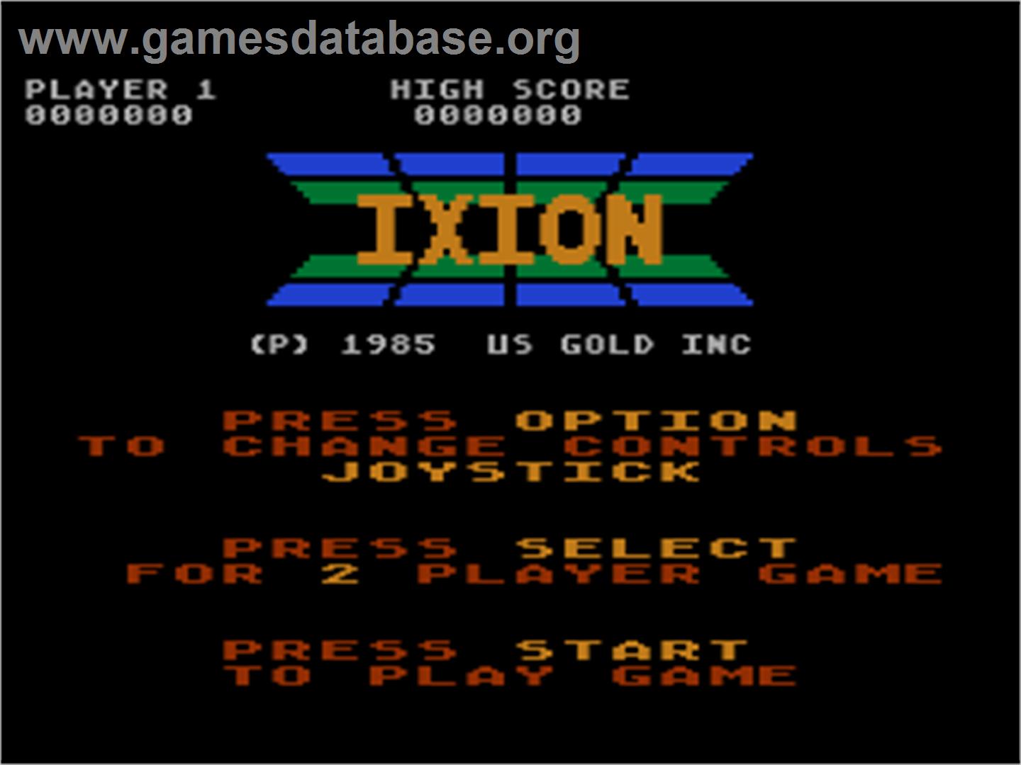 Ixion - Atari 8-bit - Artwork - Title Screen