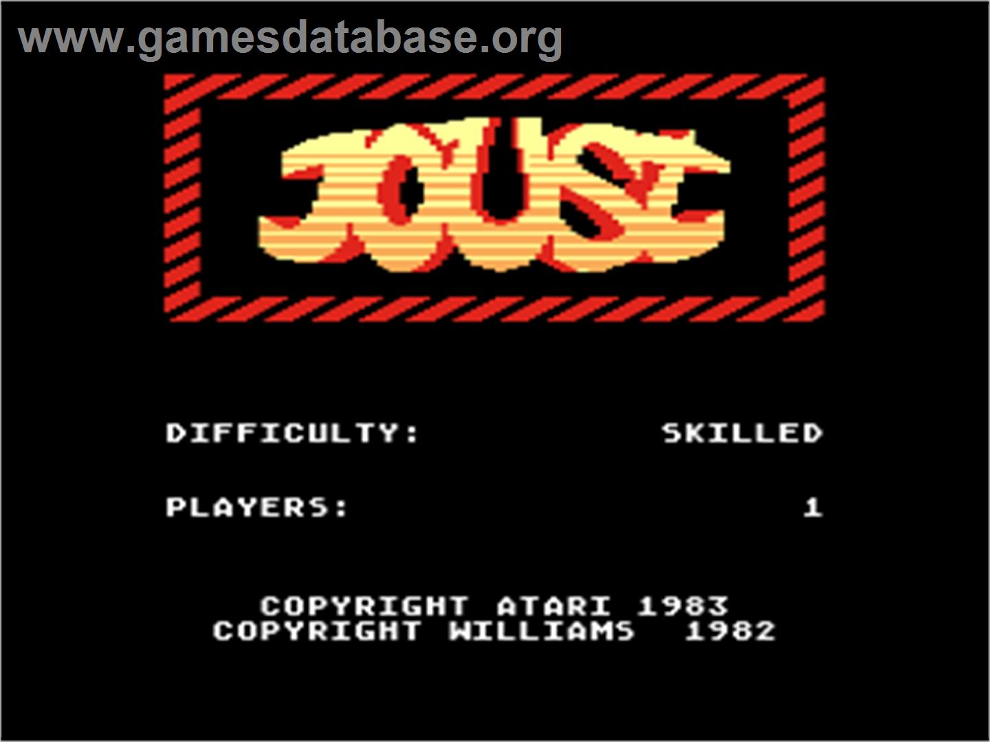 Joust - Atari 8-bit - Artwork - Title Screen