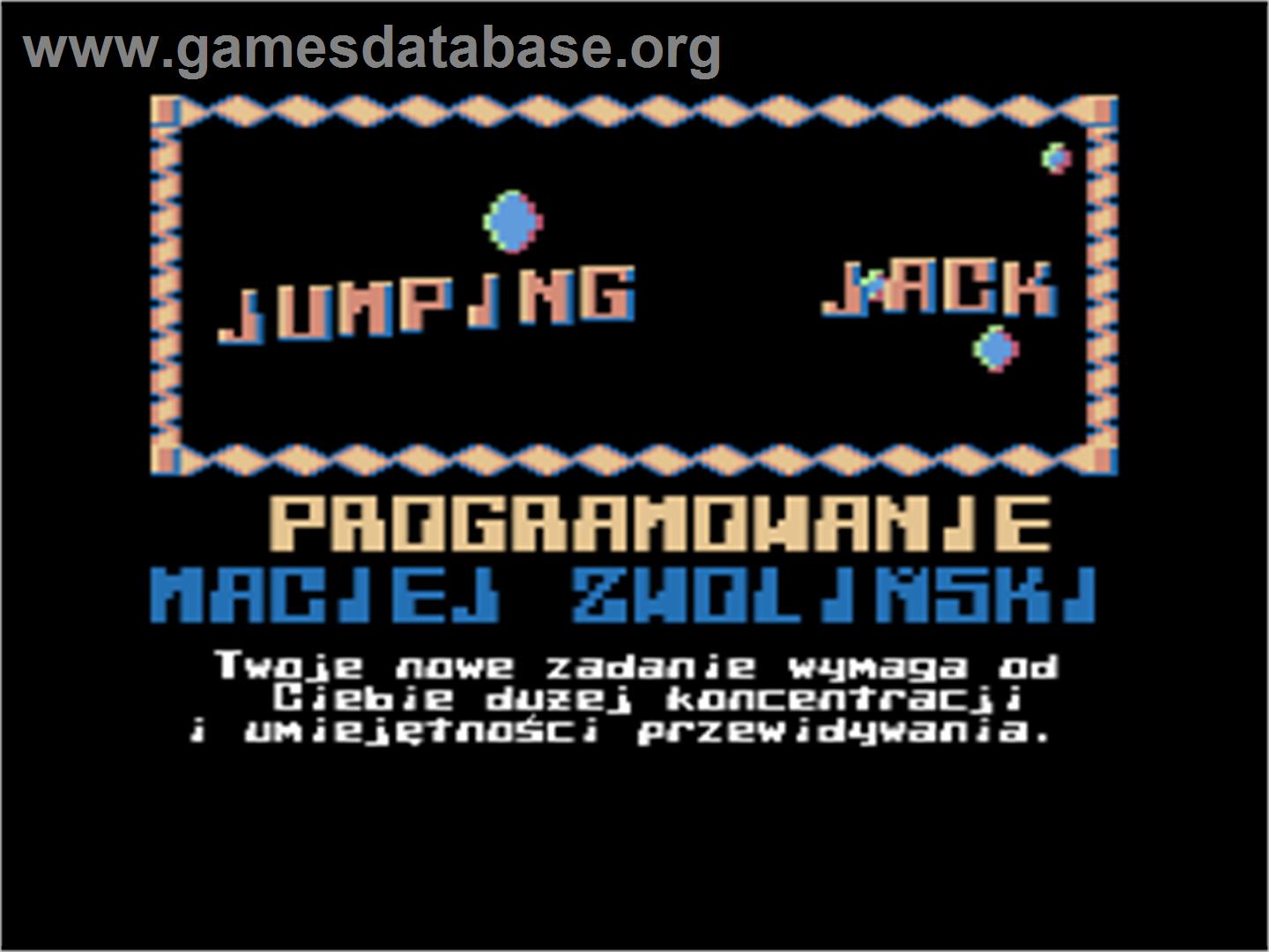 Jumping Jack - Atari 8-bit - Artwork - Title Screen