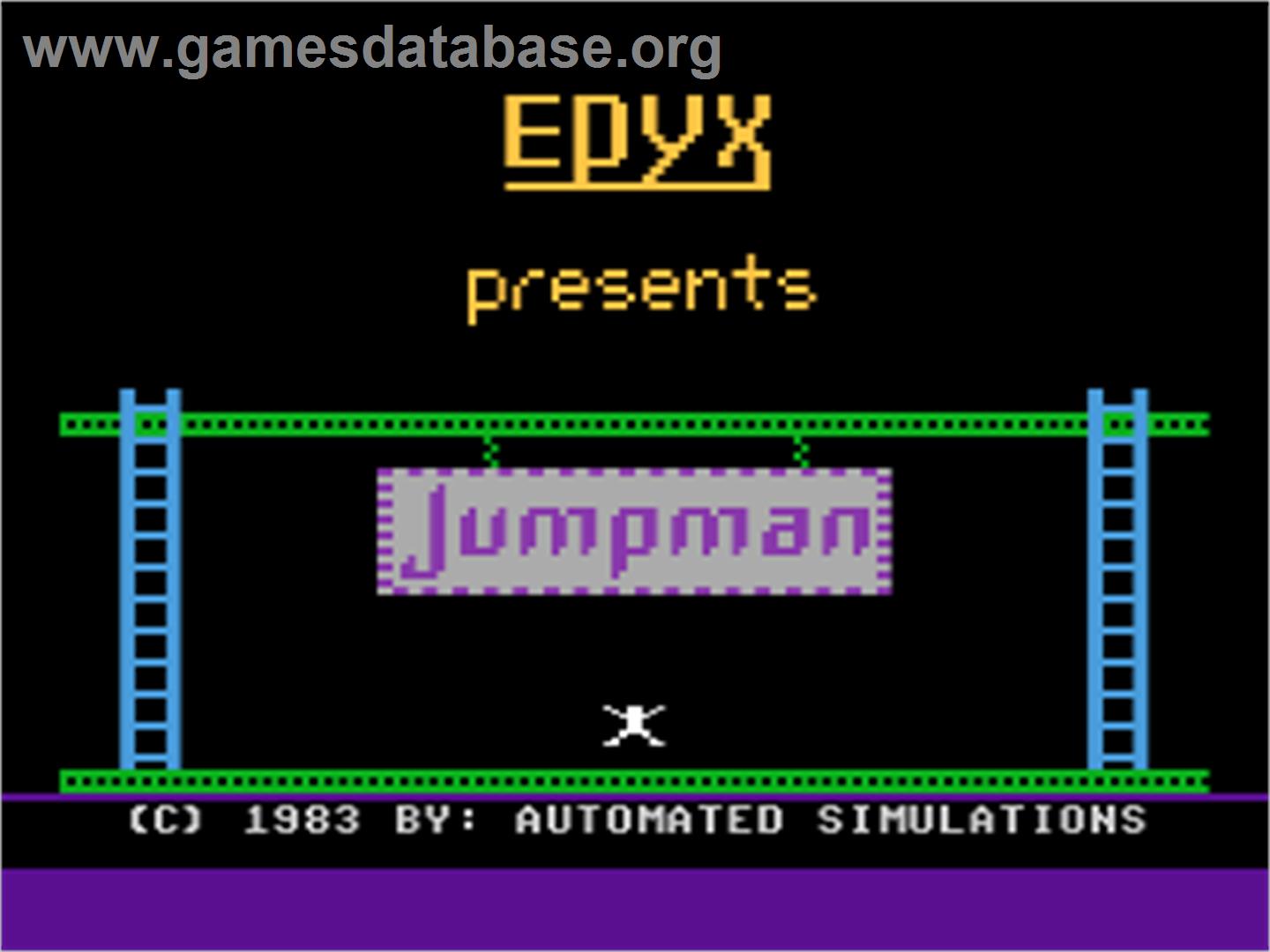 Jumpman - Atari 8-bit - Artwork - Title Screen