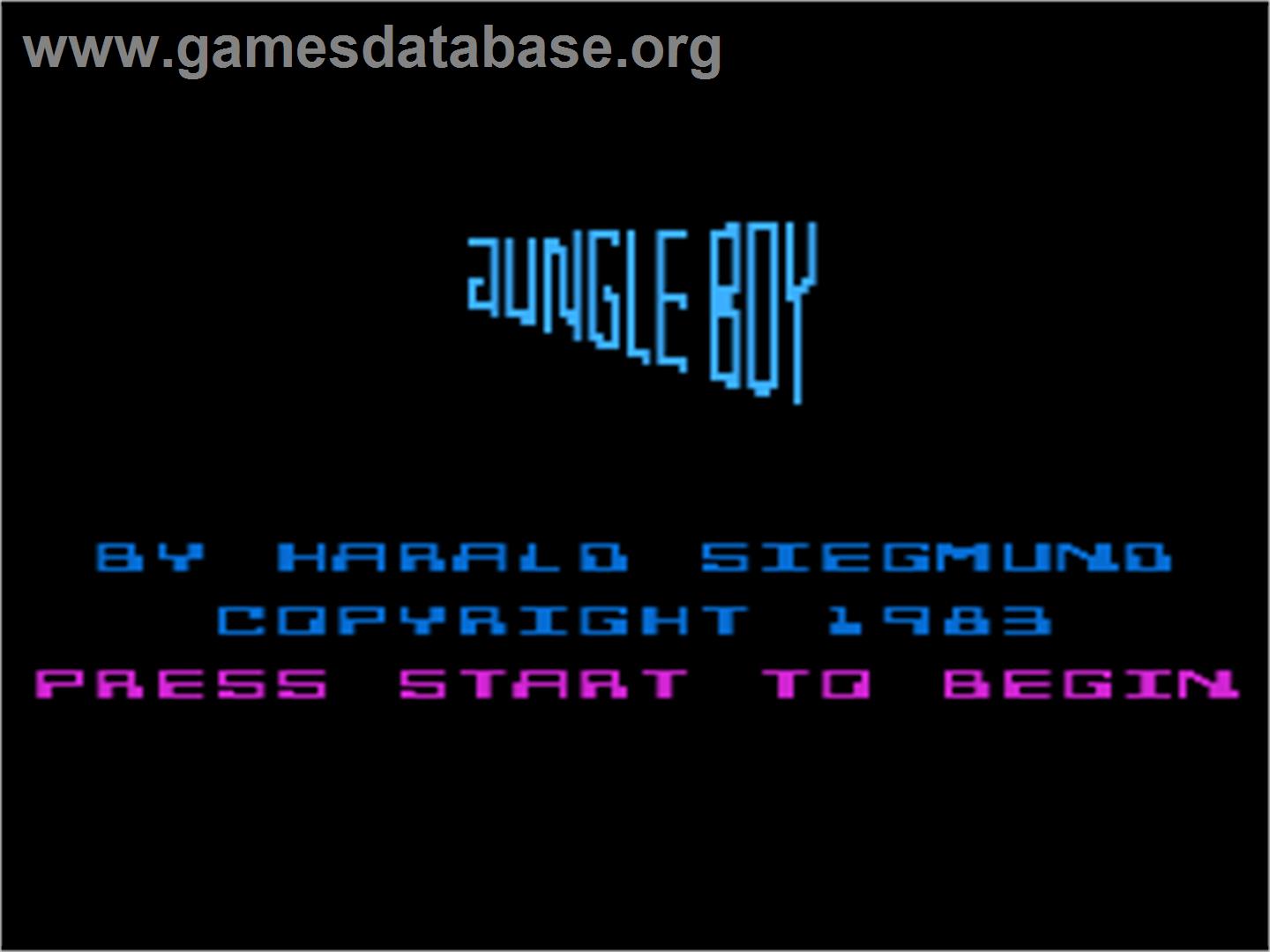 Jungle Boy - Atari 8-bit - Artwork - Title Screen