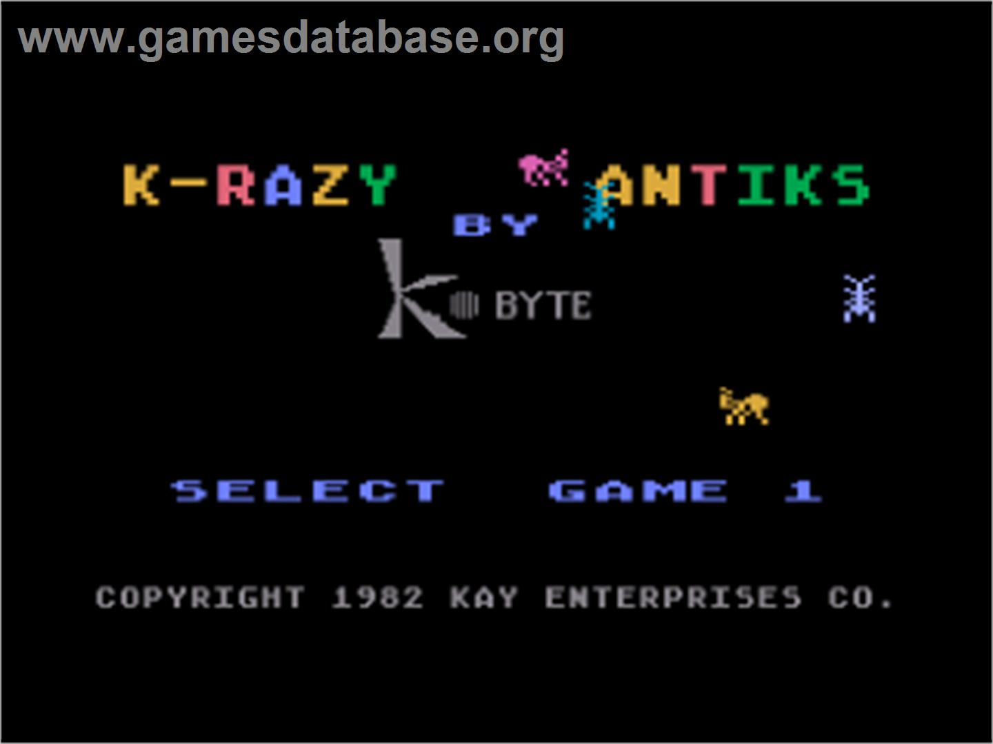 K-razy Antiks - Atari 8-bit - Artwork - Title Screen