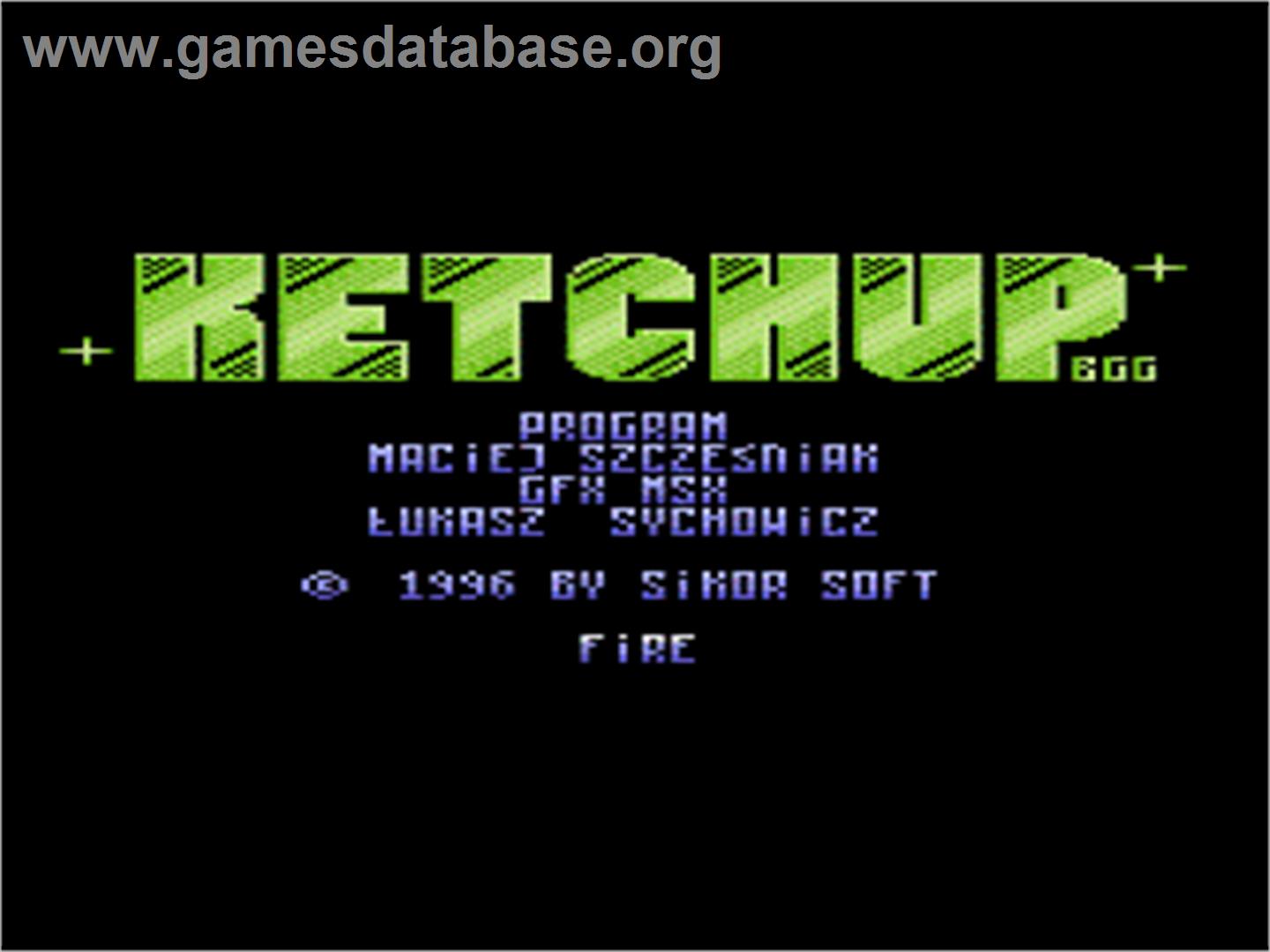 Ketchup - Atari 8-bit - Artwork - Title Screen