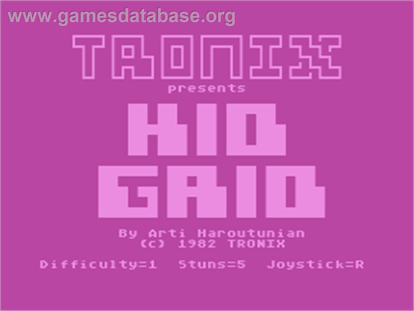 Kid Grid - Atari 8-bit - Artwork - Title Screen