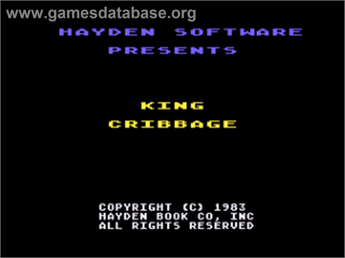 King Cribbage - Atari 8-bit - Artwork - Title Screen