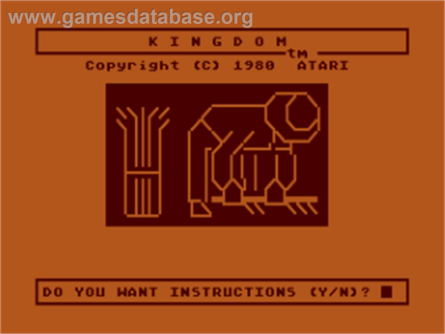 Kingdom - Atari 8-bit - Artwork - Title Screen