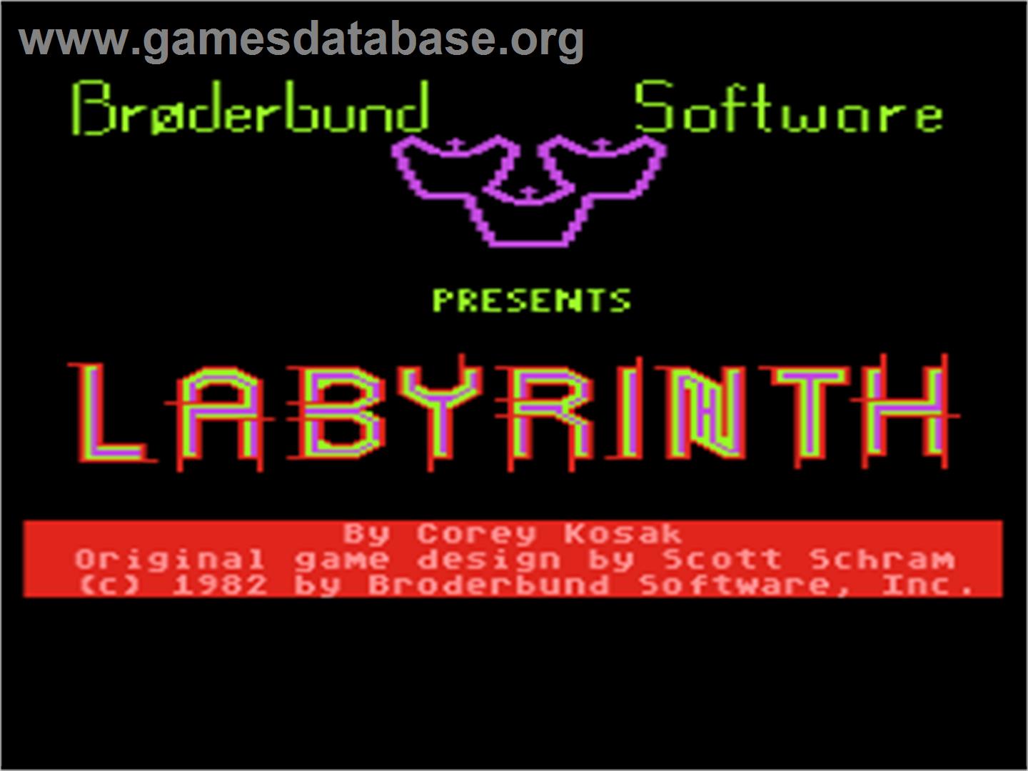 Labyrinth - Atari 8-bit - Artwork - Title Screen