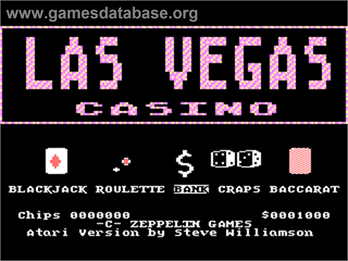 Las Vegas Casino - Atari 8-bit - Artwork - Title Screen