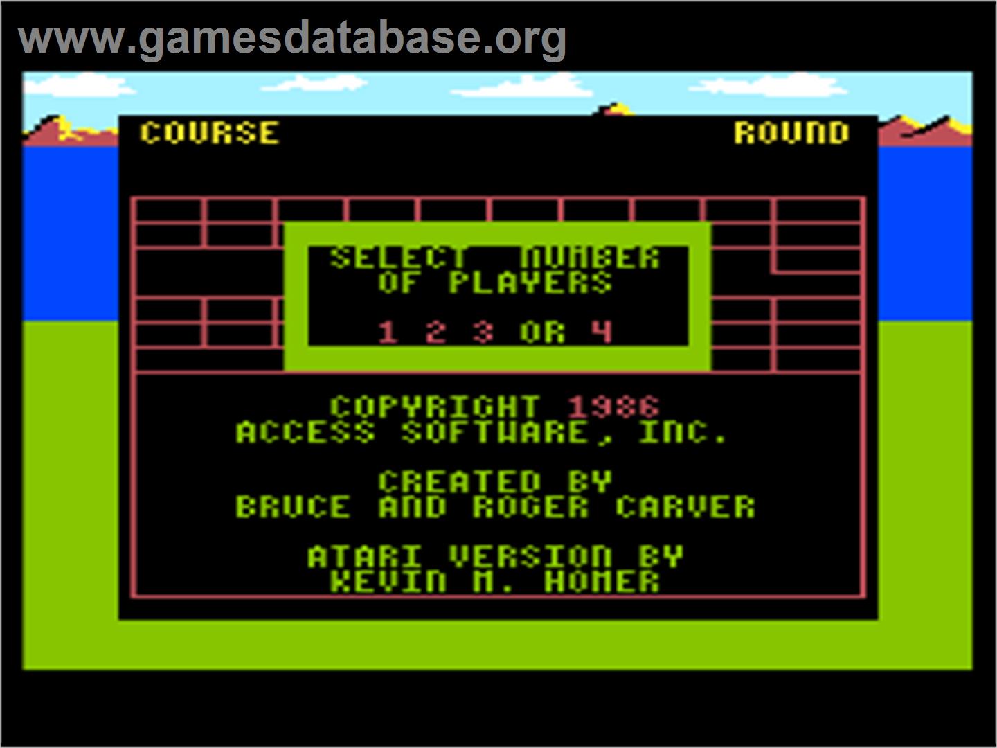 Leader Board - Atari 8-bit - Artwork - Title Screen