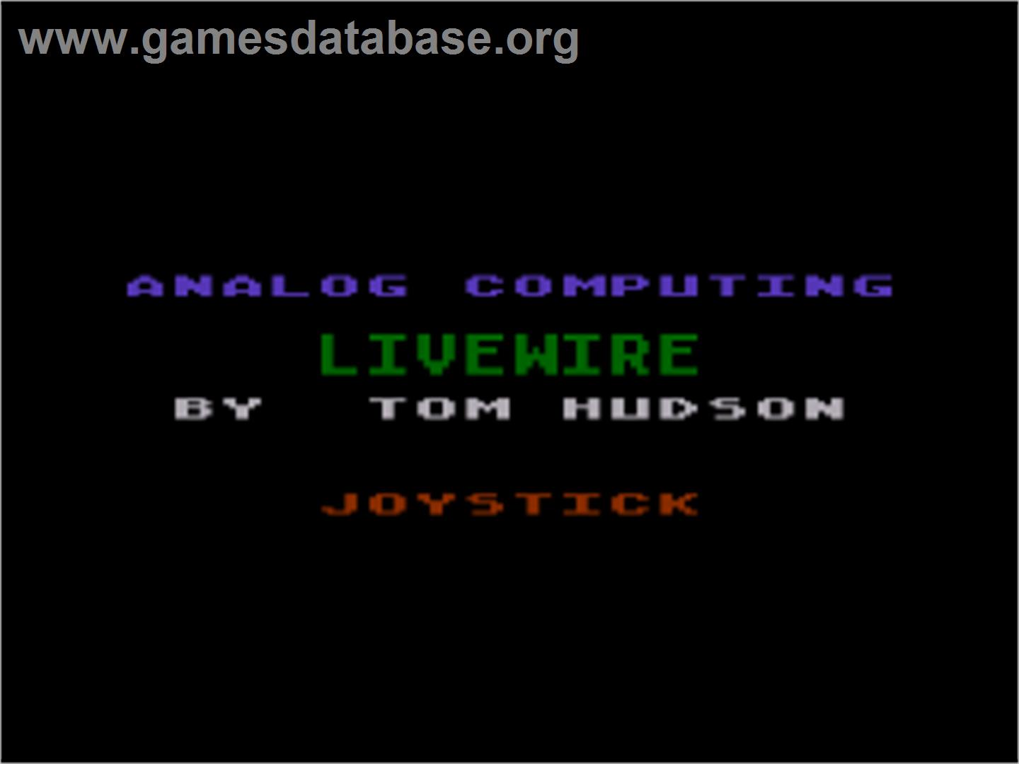 Livewire - Atari 8-bit - Artwork - Title Screen