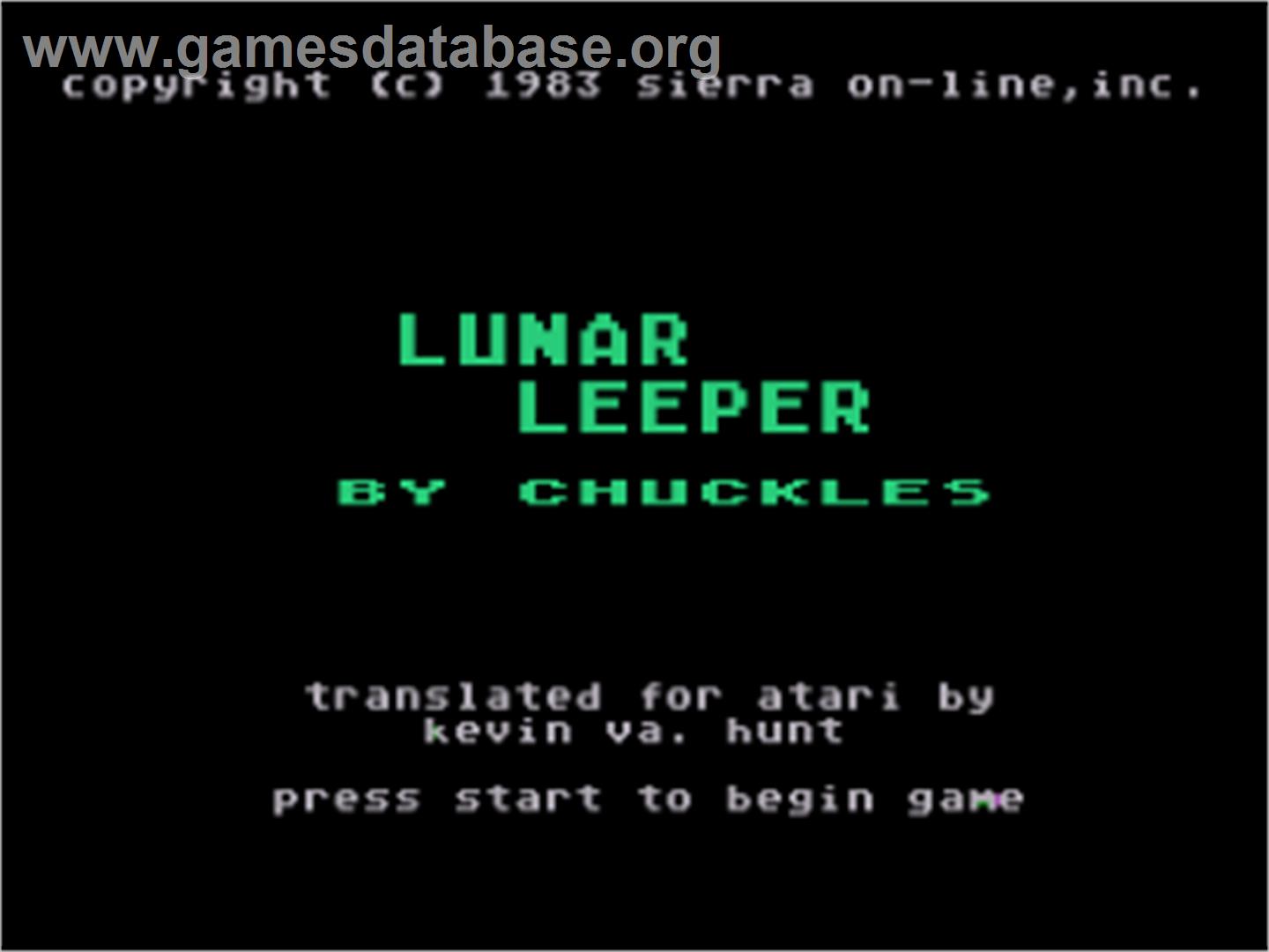 Lunar Leeper - Atari 8-bit - Artwork - Title Screen