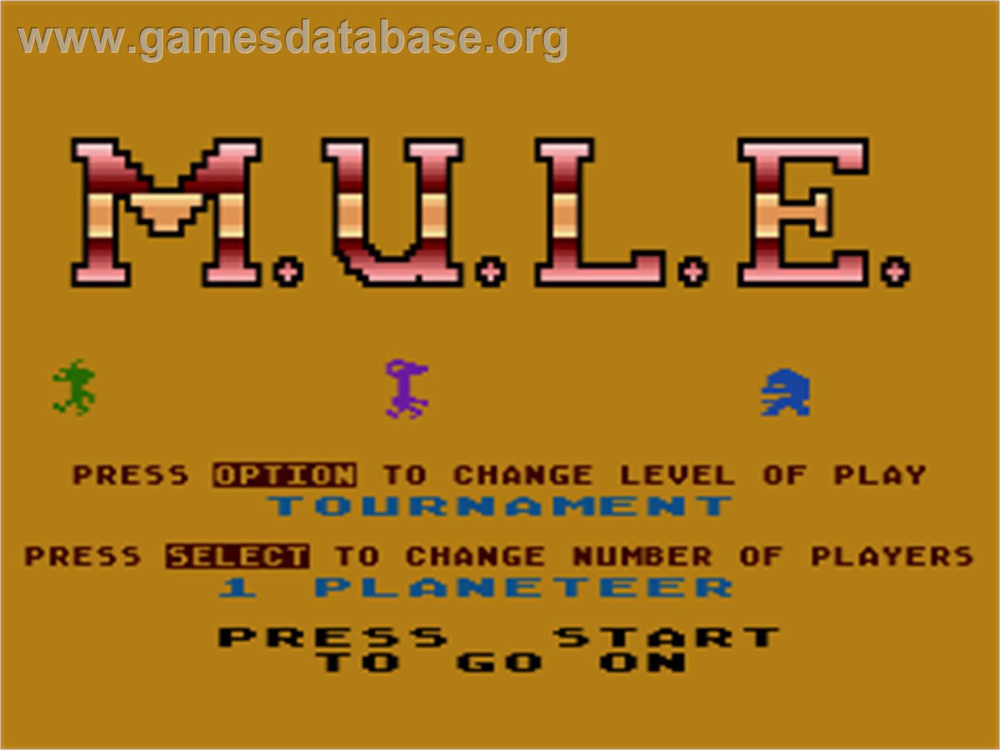 M.U.L.E. - Atari 8-bit - Artwork - Title Screen