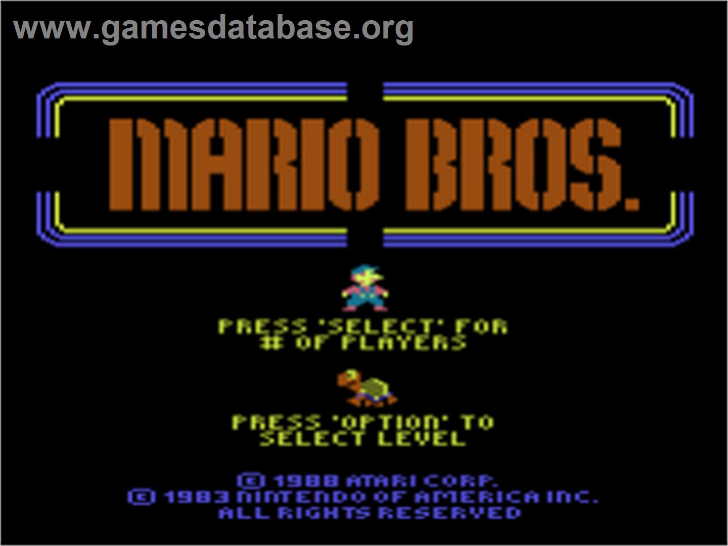 Mario Bros. - Atari 8-bit - Artwork - Title Screen