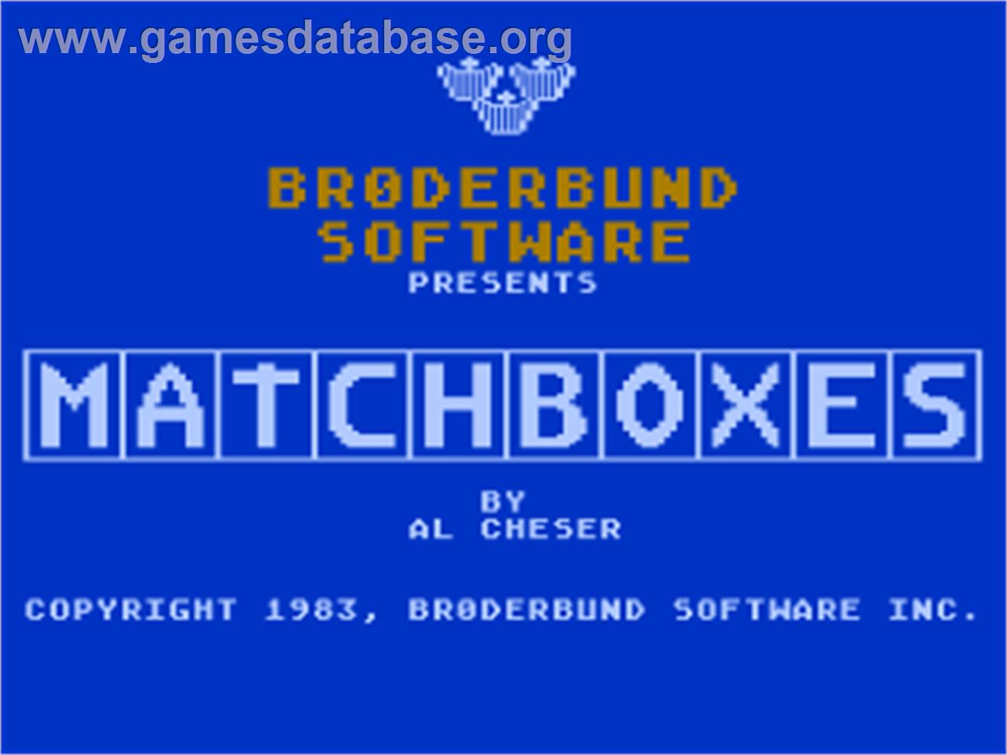 Matchboxes - Atari 8-bit - Artwork - Title Screen