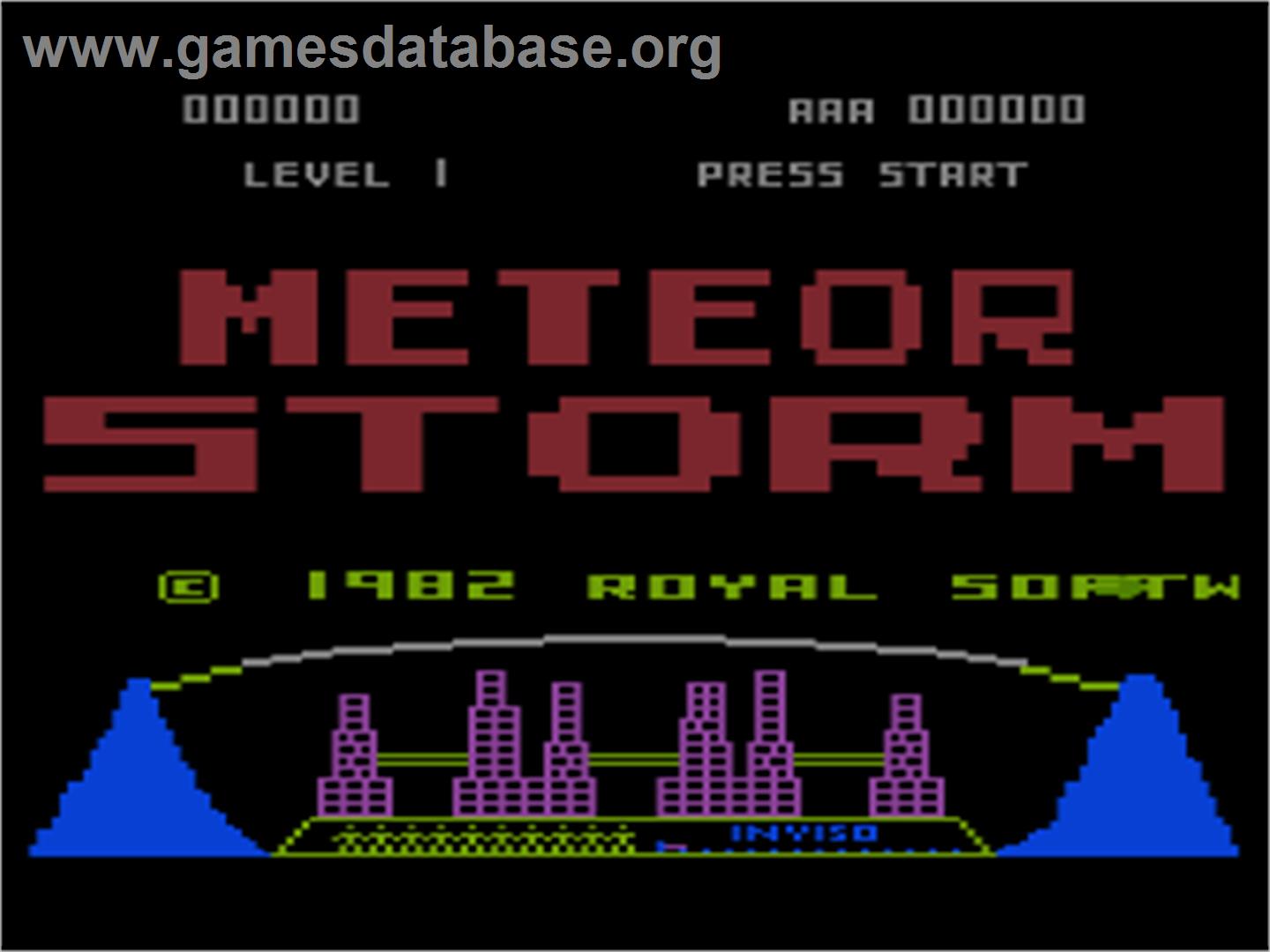 Meteor Storm - Atari 8-bit - Artwork - Title Screen