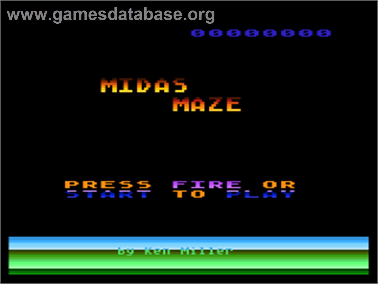 Midas Maze - Atari 8-bit - Artwork - Title Screen