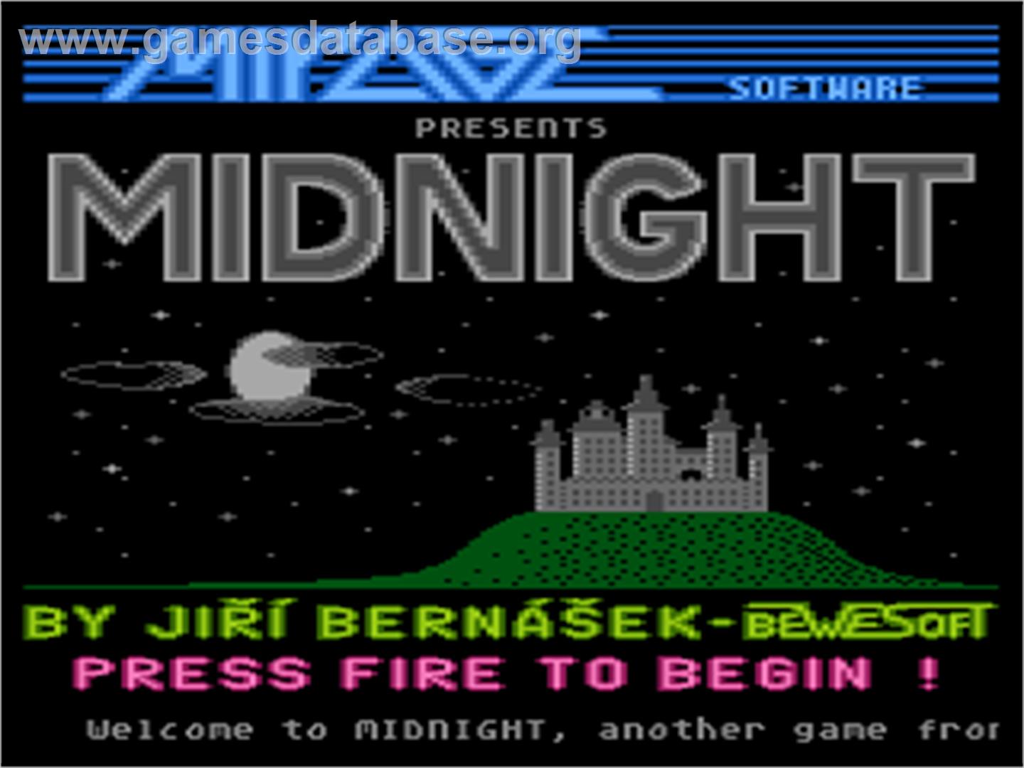 Midnight - Atari 8-bit - Artwork - Title Screen