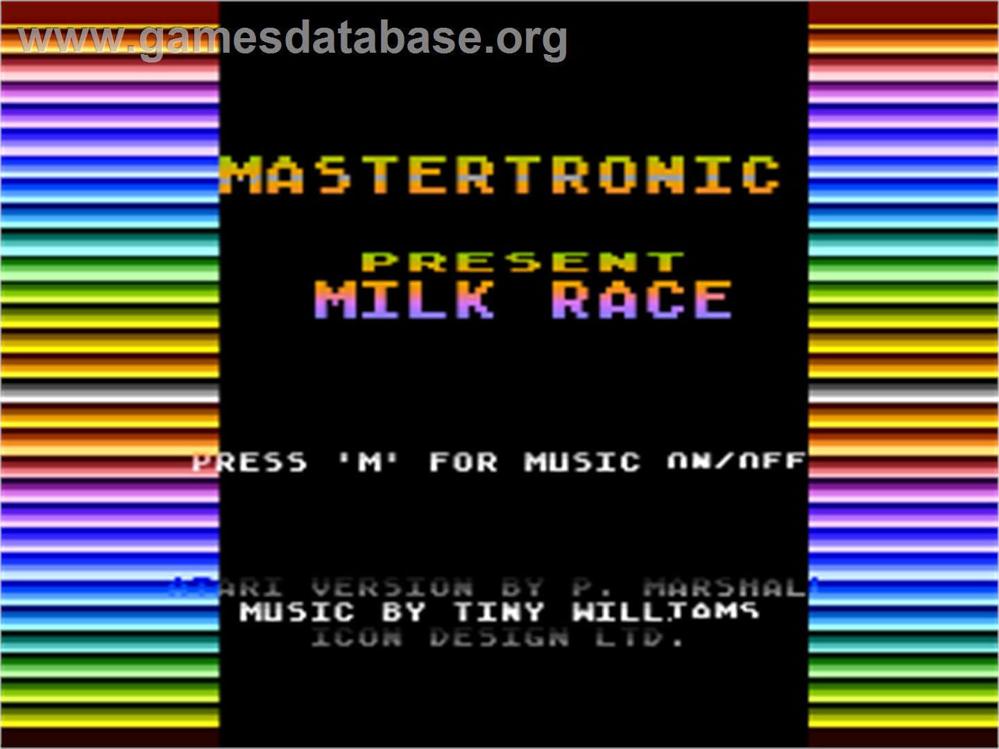 Milk Race - Atari 8-bit - Artwork - Title Screen