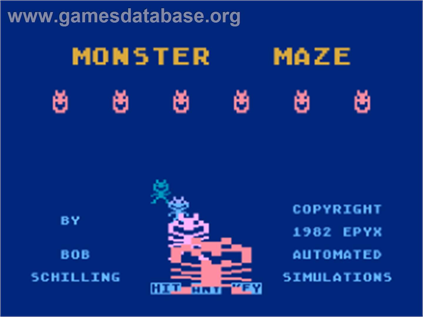 Monster Maze - Atari 8-bit - Artwork - Title Screen
