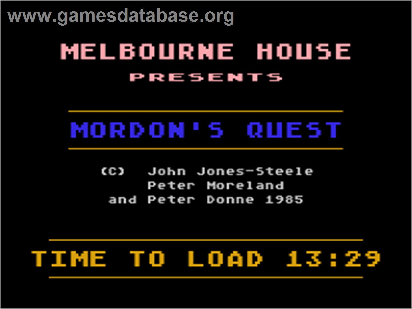 Mordon's Quest - Atari 8-bit - Artwork - Title Screen