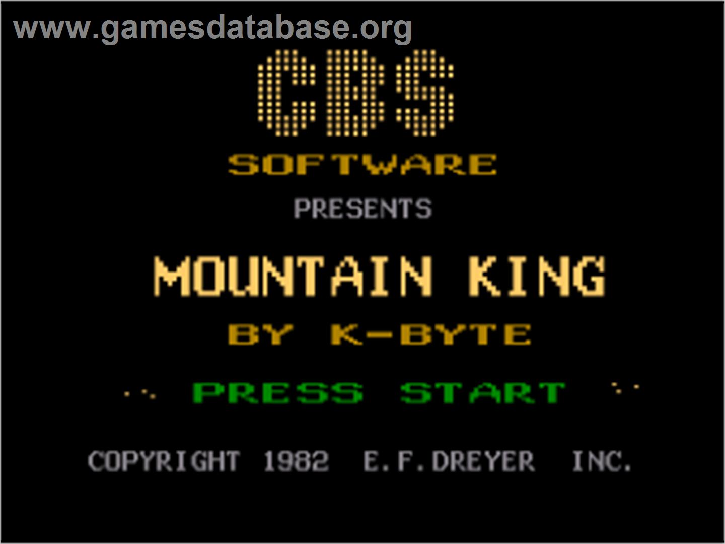 Mountain King - Atari 8-bit - Artwork - Title Screen
