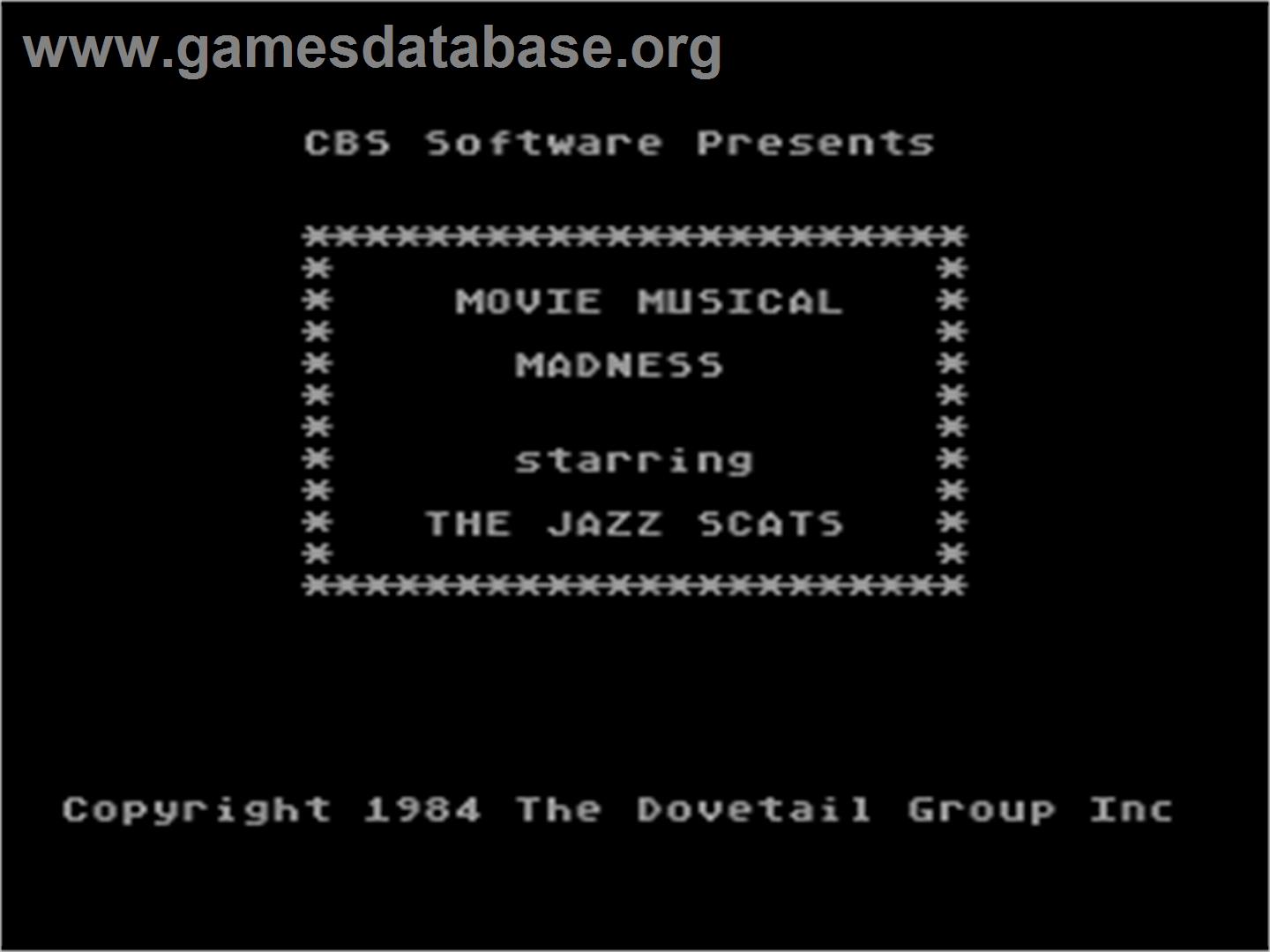 Movie Musical Madness - Atari 8-bit - Artwork - Title Screen
