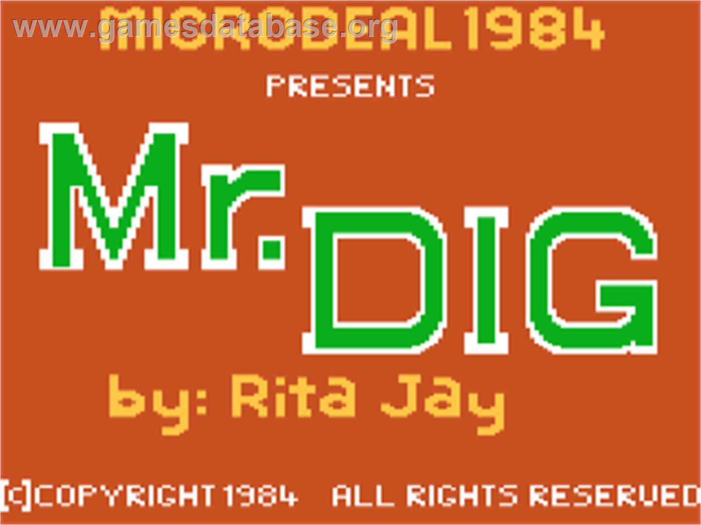 Mr. Dig - Atari 8-bit - Artwork - Title Screen