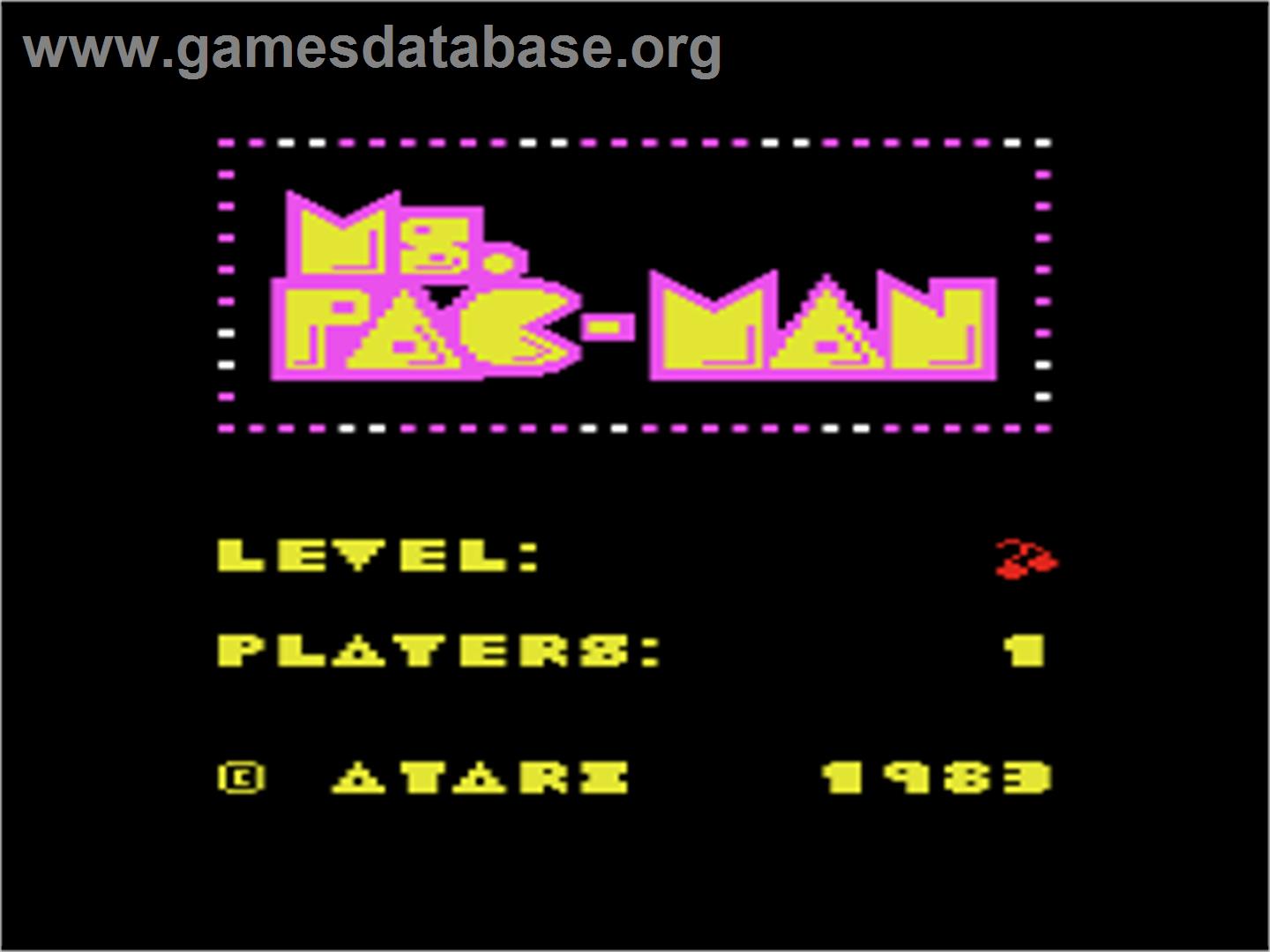 Ms. Pac-Man - Atari 8-bit - Artwork - Title Screen