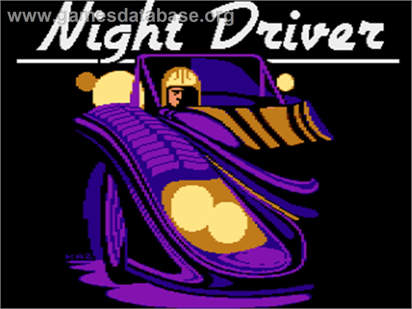 Night Driver - Atari 8-bit - Artwork - Title Screen