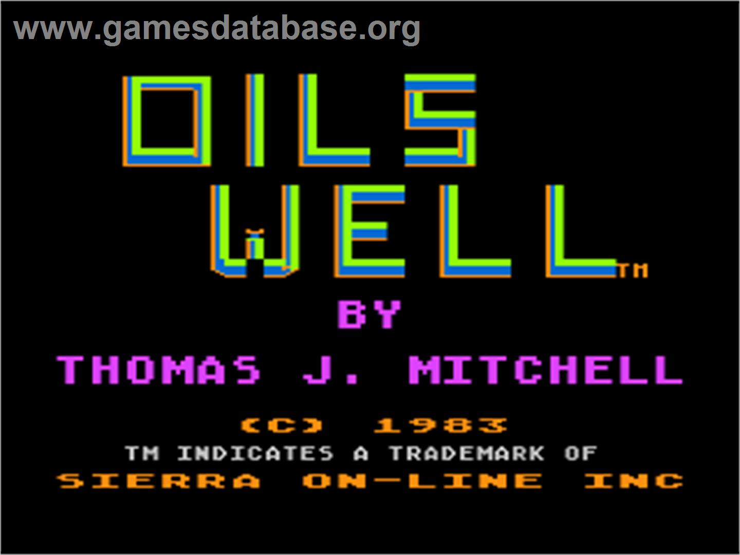 Oil's Well - Atari 8-bit - Artwork - Title Screen