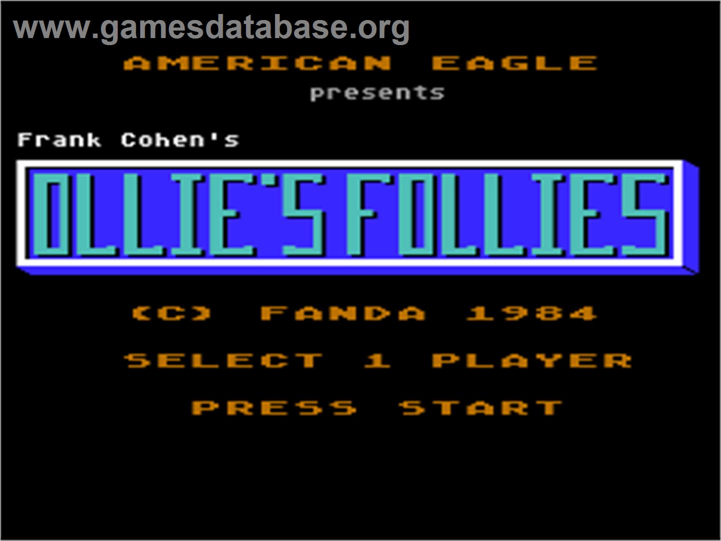 Ollie's Follies - Atari 8-bit - Artwork - Title Screen
