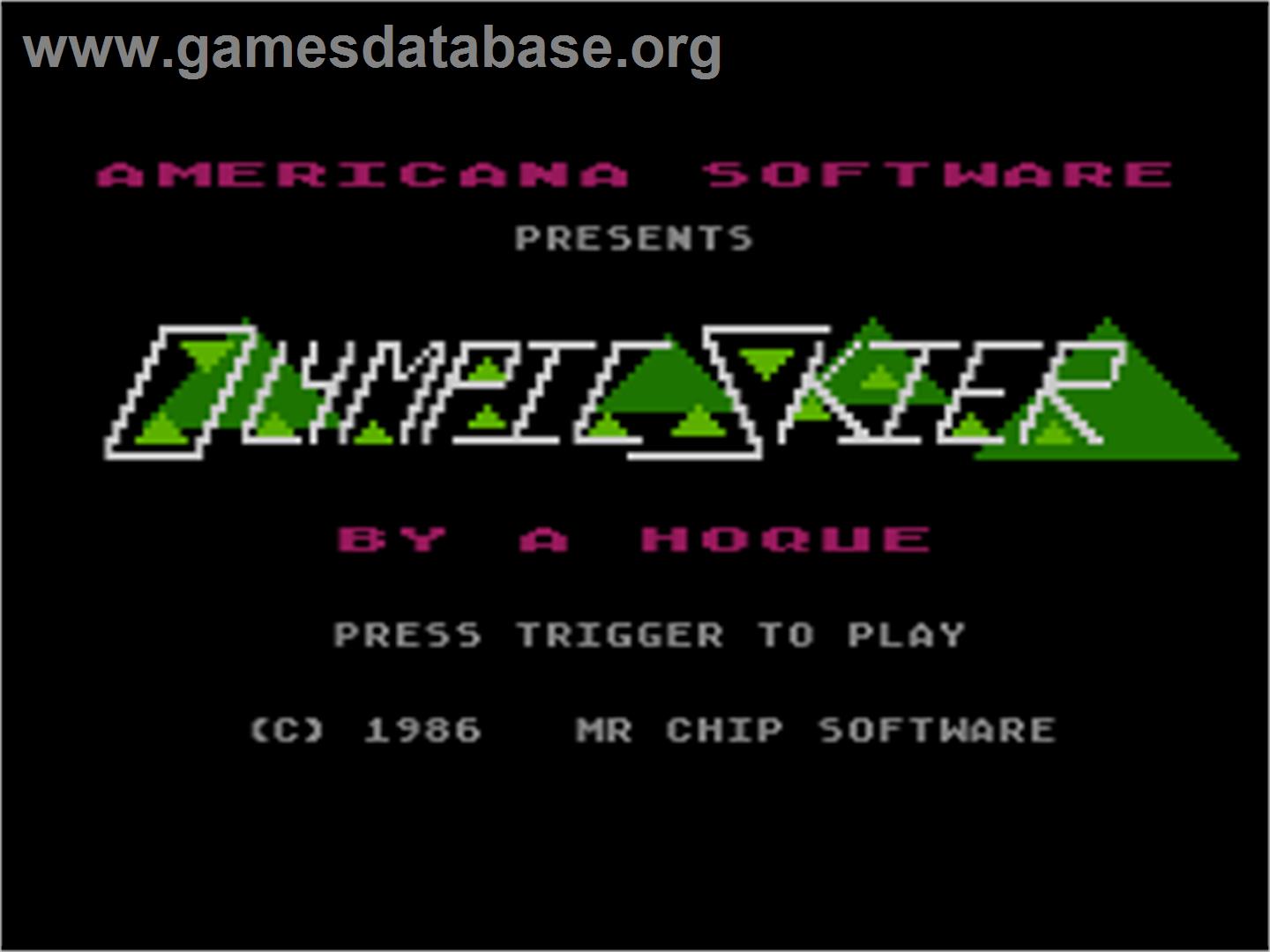 Olympic Skier - Atari 8-bit - Artwork - Title Screen