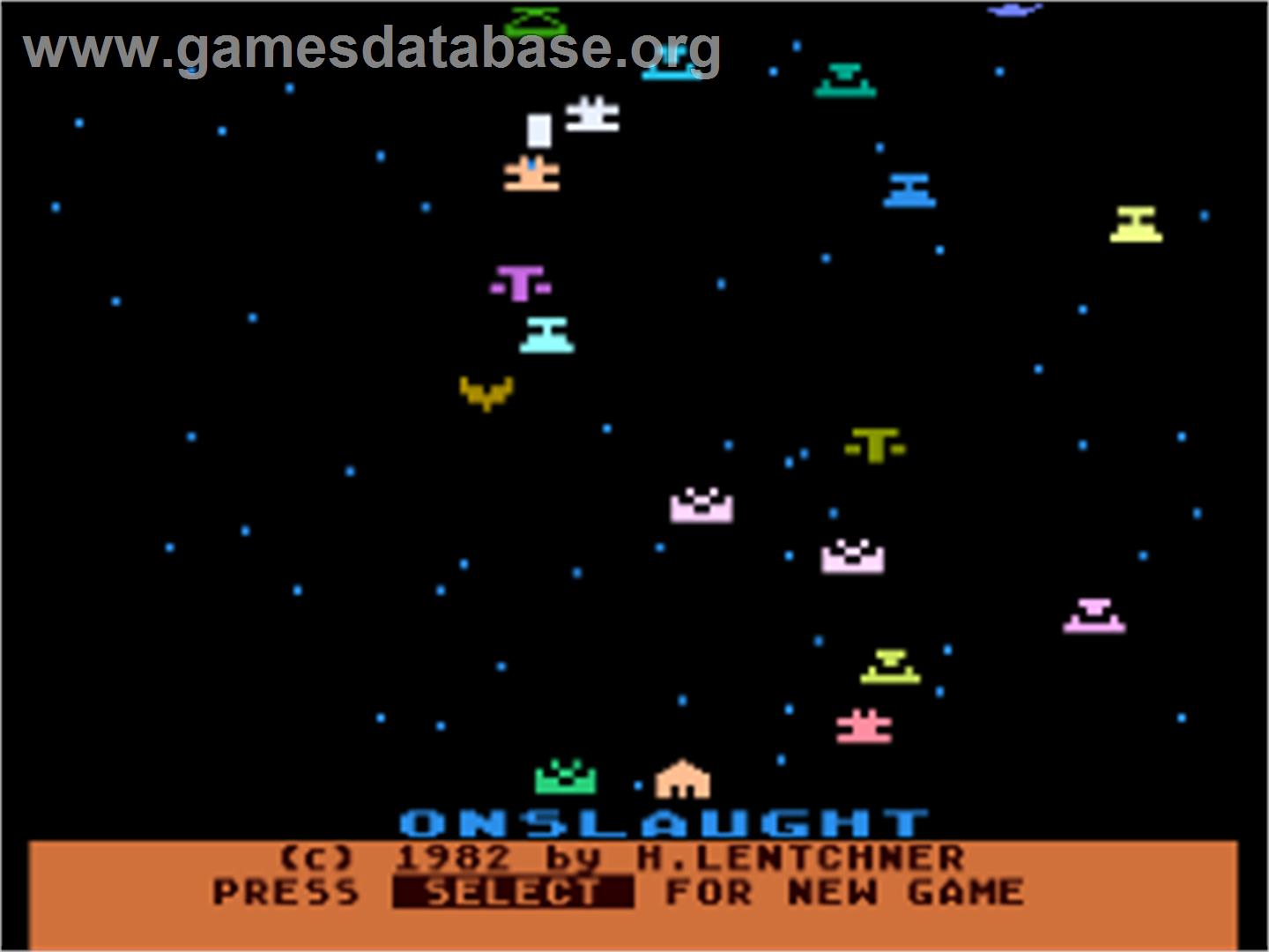 Onslaught - Atari 8-bit - Artwork - Title Screen