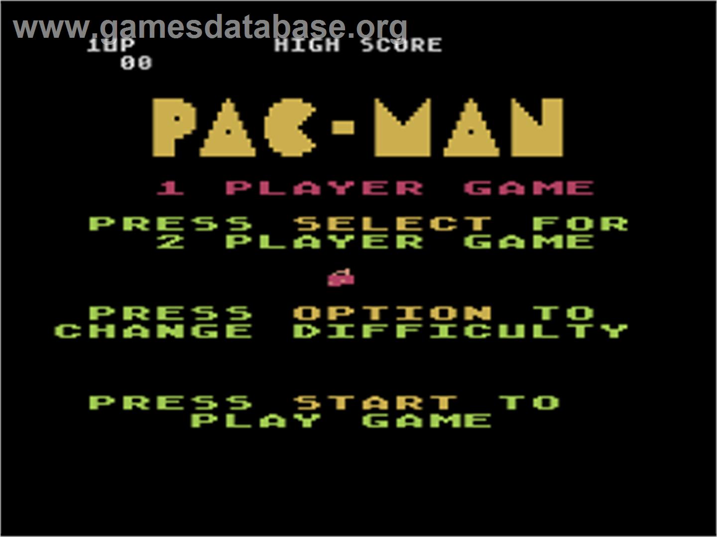 Pac-man - Atari 8-bit - Artwork - Title Screen
