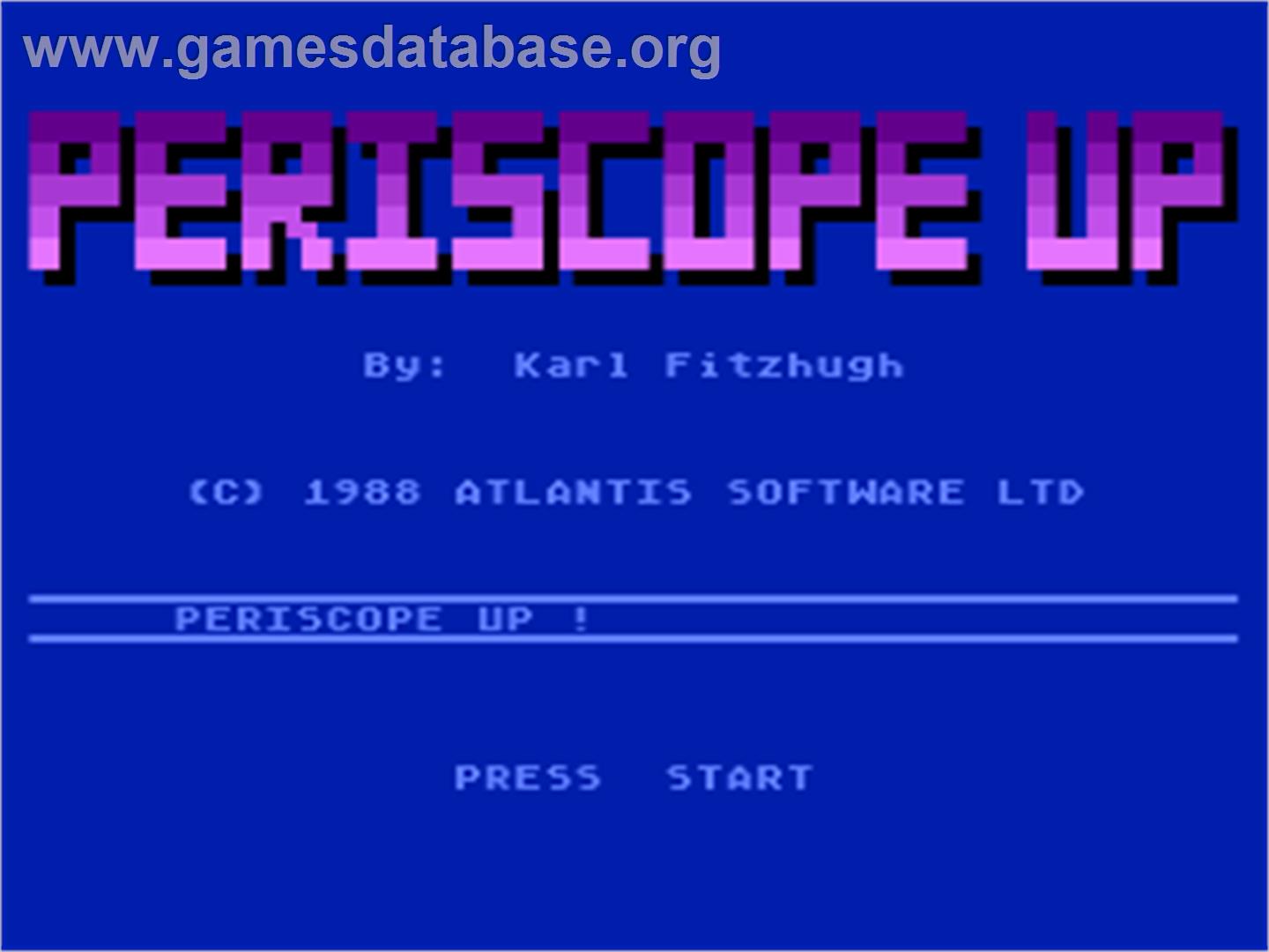 Periscope Up - Atari 8-bit - Artwork - Title Screen